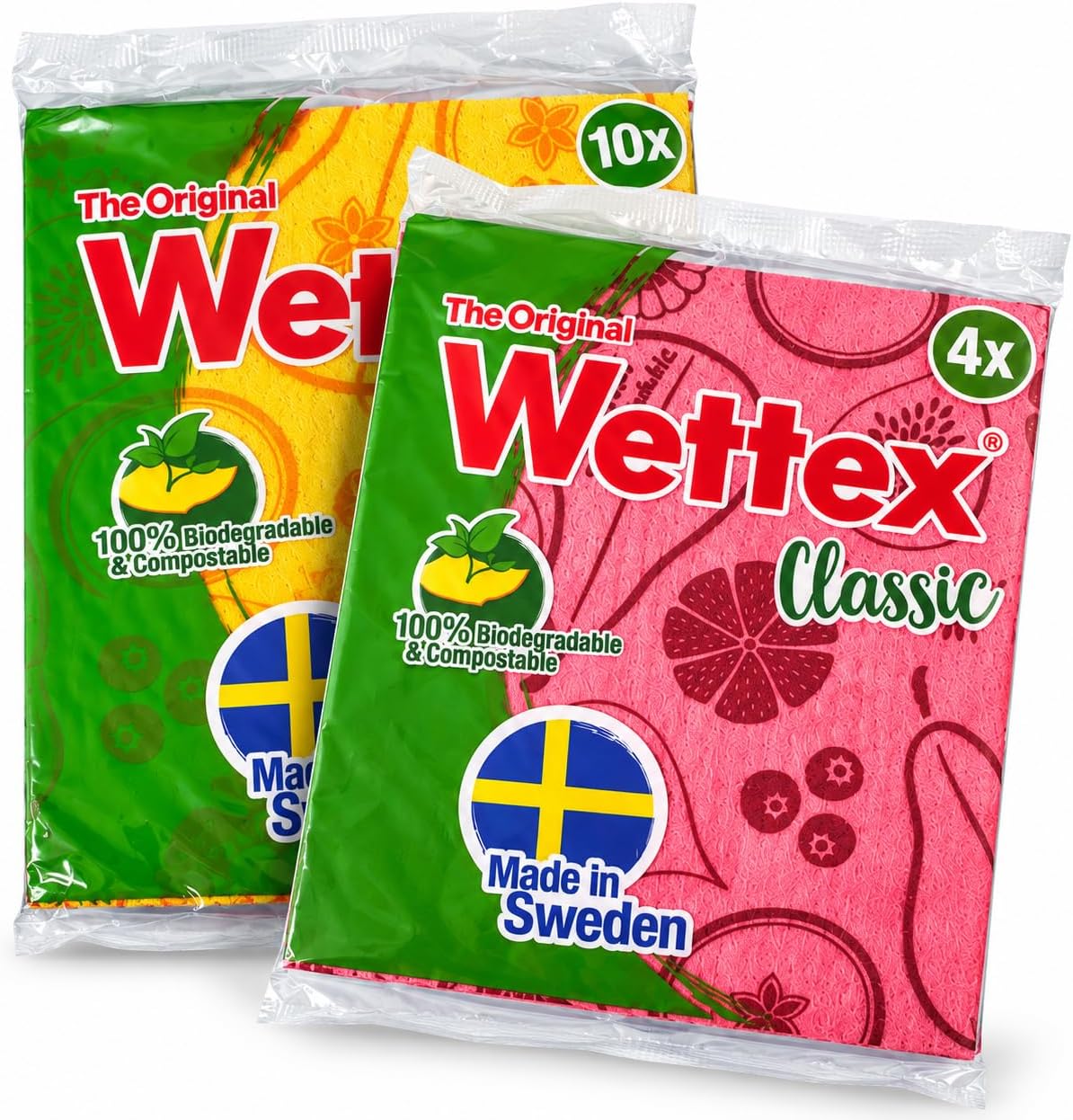 Wettex The Original 14 Pack Swedish Dishcloth for Kitchen - Eco Friendly Reusable Paper Towels - Assorted Dish Cloths for Washing Dishes