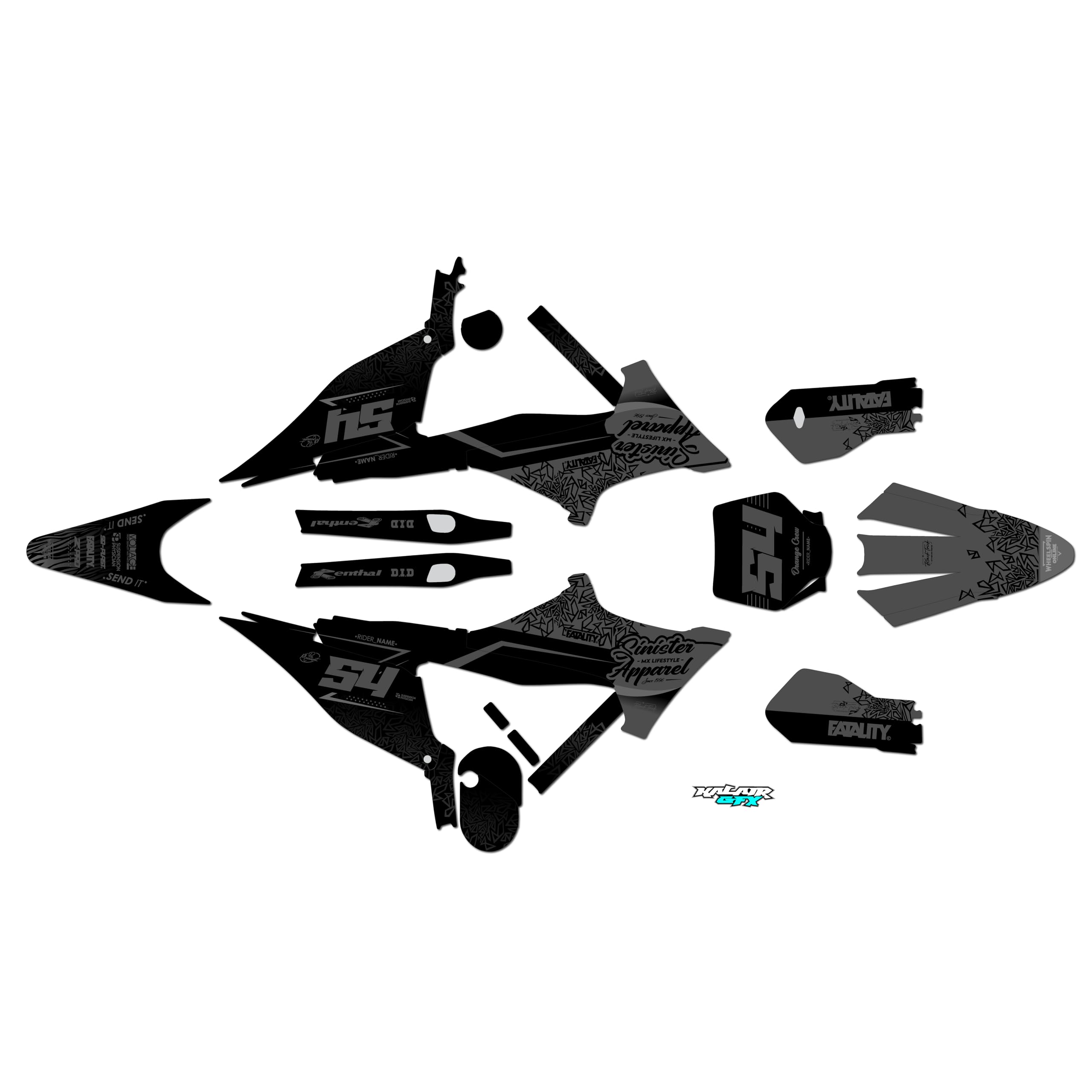 Graphics Kit for Stark Future-Varg Electric Dirt Bike (All Years) Fatality Series Smoke 21 Mil - Dirt Bike Custom Racing Graphics Decals Stickers Kit, no-Plastics