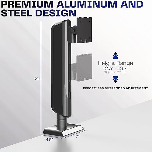 Miniatura 3 de VIVO Soporte de escritorio para monitor ultraancho de aluminio resistente para pantallas de hasta 49 pulgadas, soporta 39.6 libras, soporte vertical