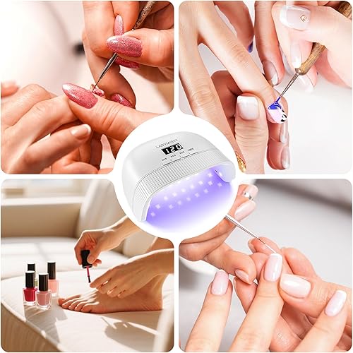 Miniatura 8 de Lámpara de uñas UV, luz UV mejorada 2026 para uñas de gel con 30 cuentas dobles, 4 temporizadores de luz LED para uñas, lámparas de uñas de curado