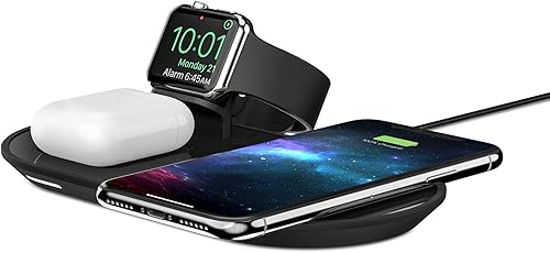 Miniatura 4 de Mophie Almohadilla de carga inalámbrica 3 en 1  Qi Wireless 7.5W almohadilla de carga para Apple iPhone, AirPods y Apple Watch  negro pulido