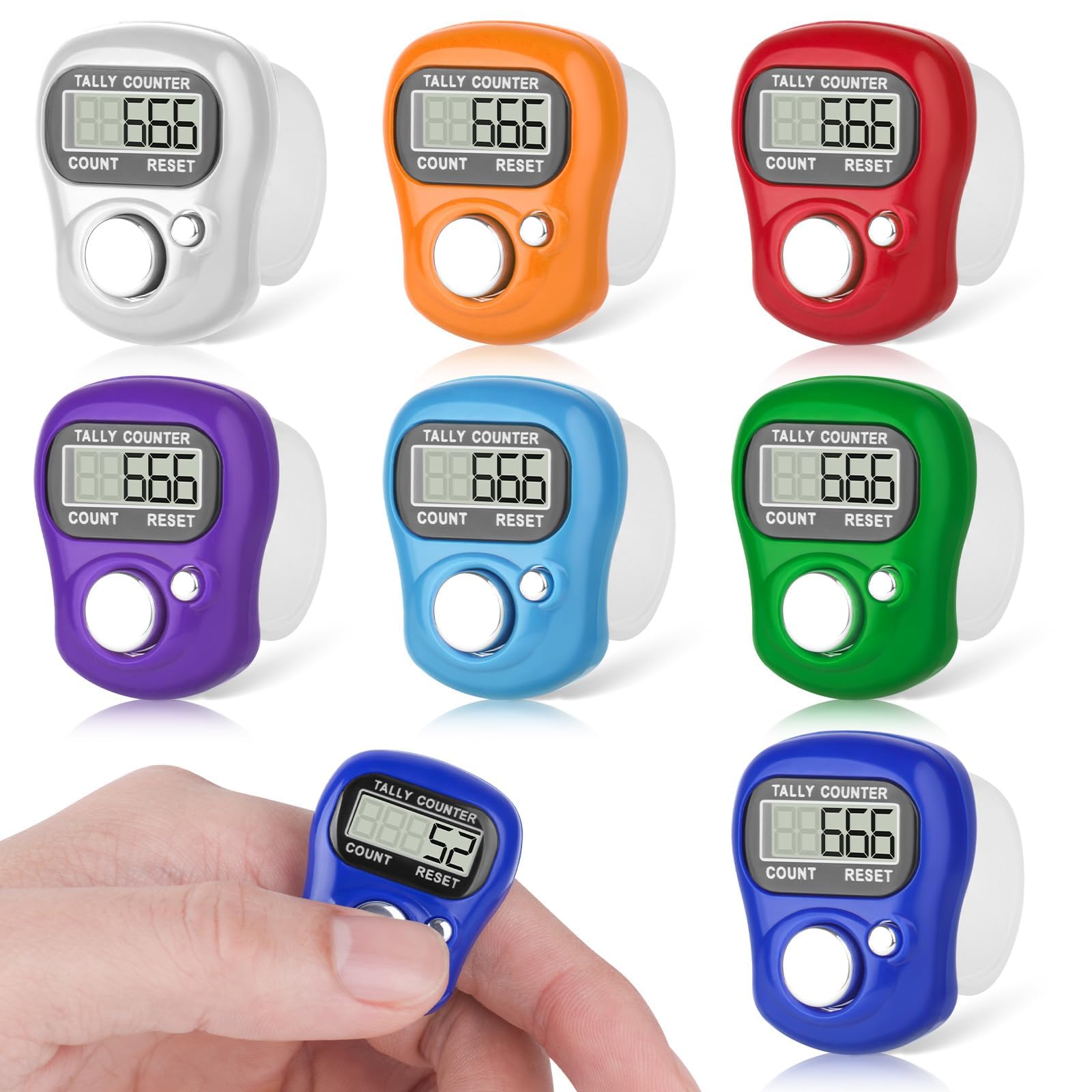 Aarvi 5-Digit Tally Clicker Counter Finger Clicker Ring Electronic Light Digital Counting Machine for Cricket Umpire and Various Counting Purpose TC (Set of 2)