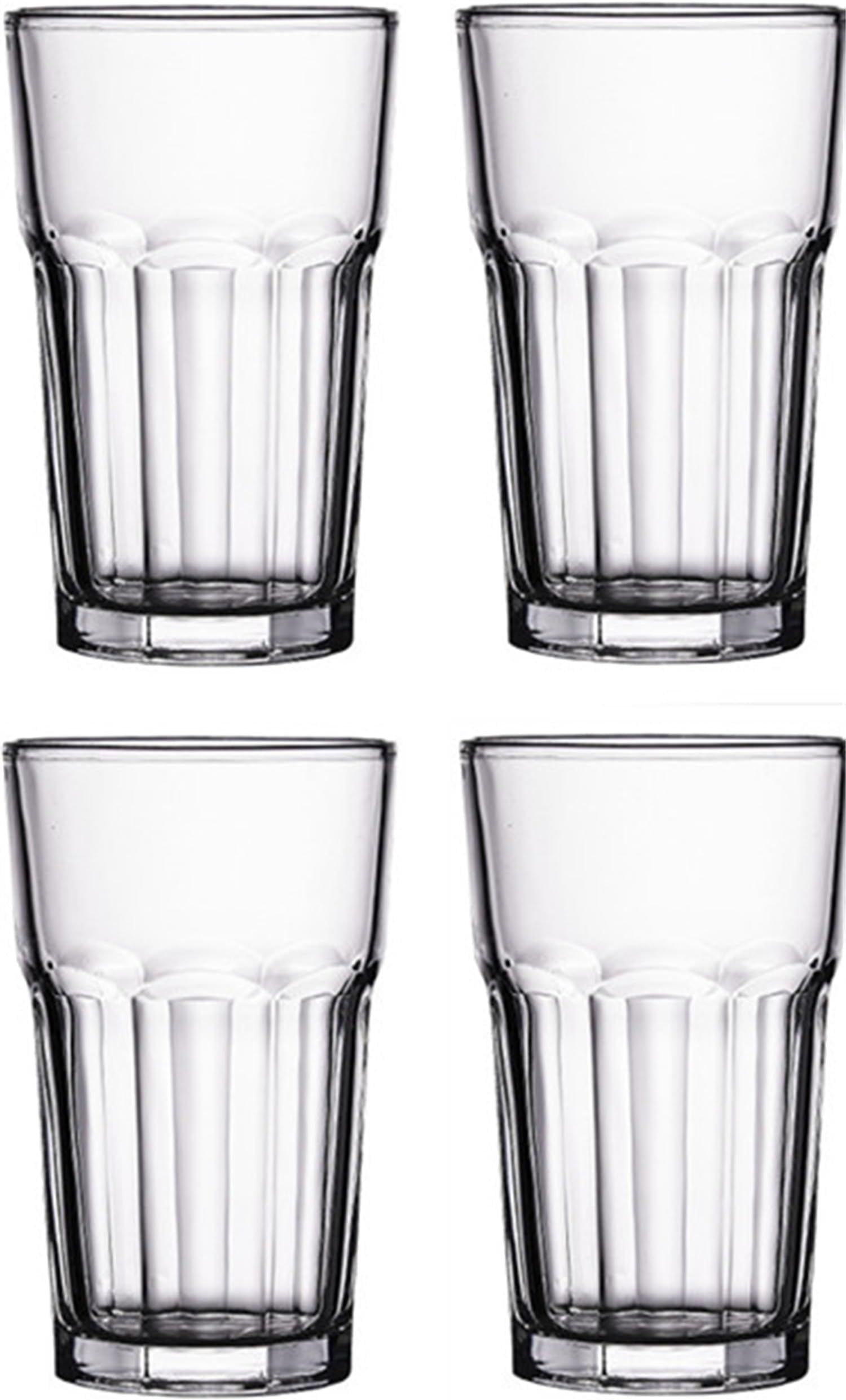 CZ-XING Drinking Glasses Set of 4, Tall Cups, 360ml Glass Water Cups, Juice Cups, Iced Tea Cups, Soda Cups Drinkware for Home, Restaurant, Events & Parties, Dishwasher Safe Tumbler