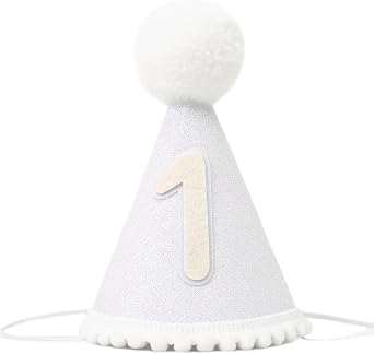 Glitter Boho 1st Birthday Hat - Conical Cap for Baby Celebration Crown Props
