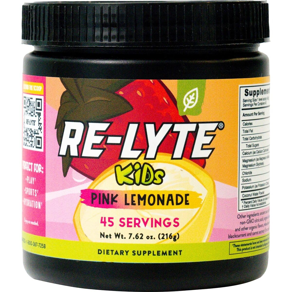 REDMOND Re-Lyte Kids Hydration Electrolyte Mix Powder, Pink Lemonade