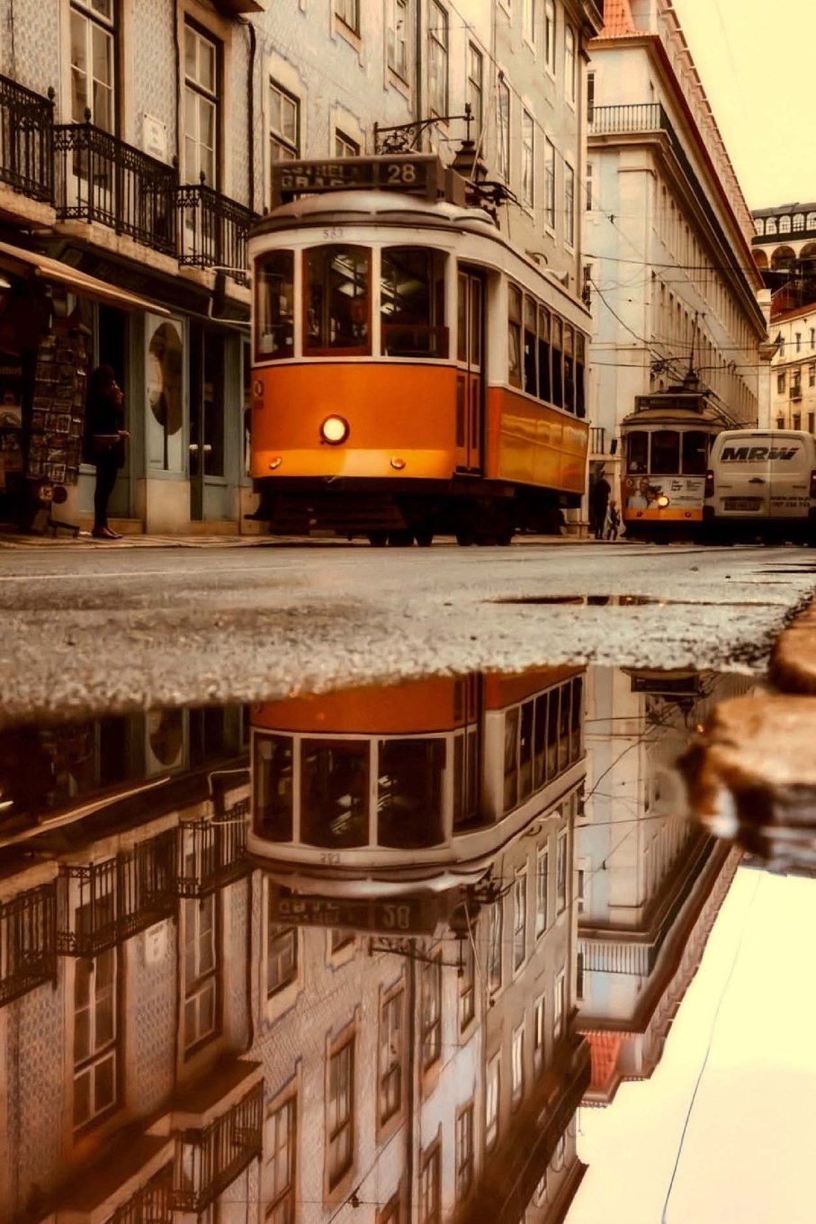 Lisbon Tram in Portugal Journal: 150 page lined notebook/diary