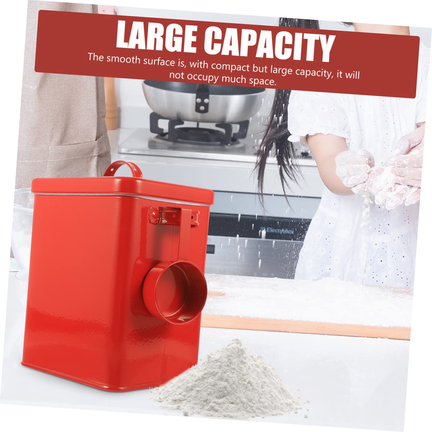 Ciieeo Box Kitchen Storage Bucket Organizer Bins for Food Storage Bin with Lid Dog Treat Storage Large Kitchen Organizers and Storage Collapsible Storage Bin Canister Pet Small Iron Red