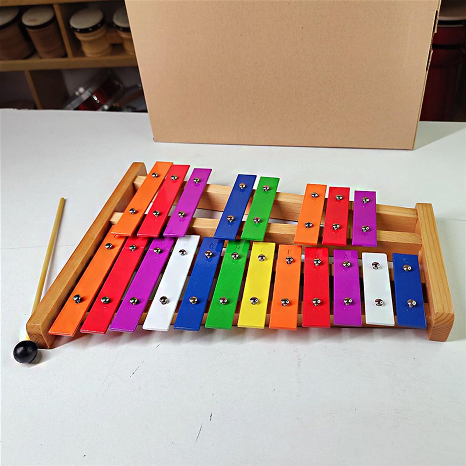 Glockenspiel Strumento a percussione xilofono glockenspiel con base in legno, piastra in alluminio a 20 note