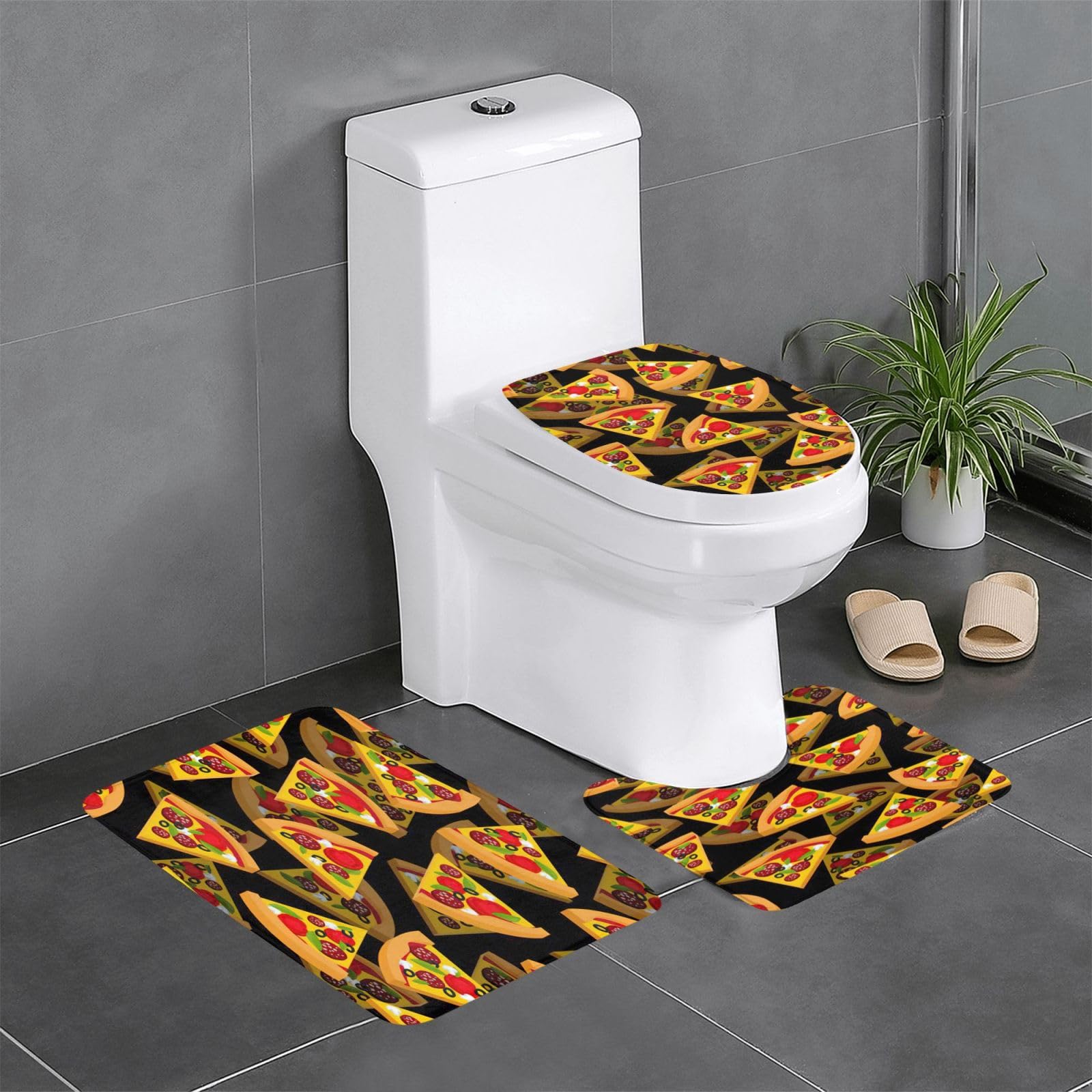 Paillassons pour tapis de bain pizza évite les glissades avec son entretien facile