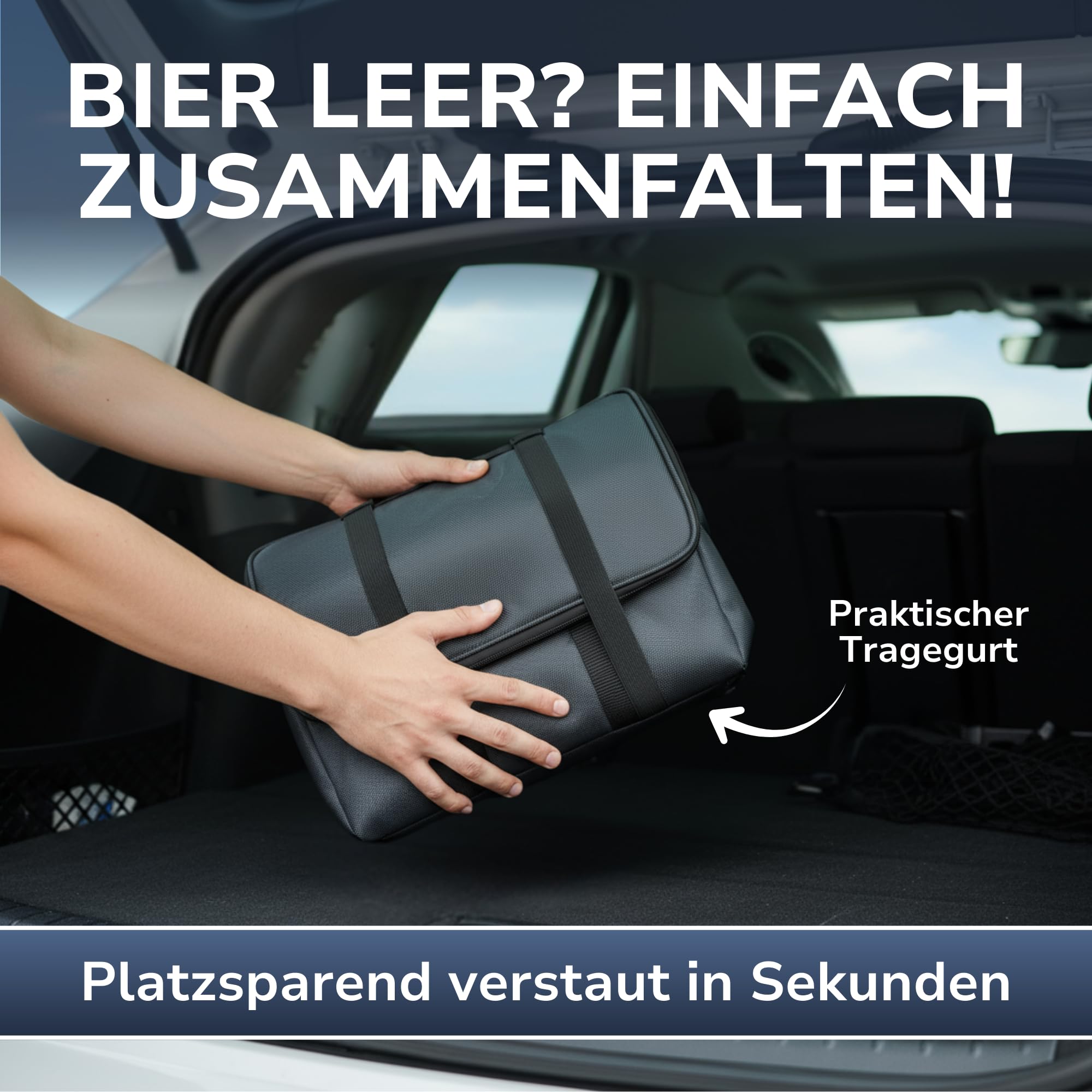 BIERKUMPEL - Kühltasche für Bierflaschen und Bierdosen – Faltbare, isolierte Thermotasche für Getränke – leicht & robust – ideal für Grillen, Party, Festival & Camping