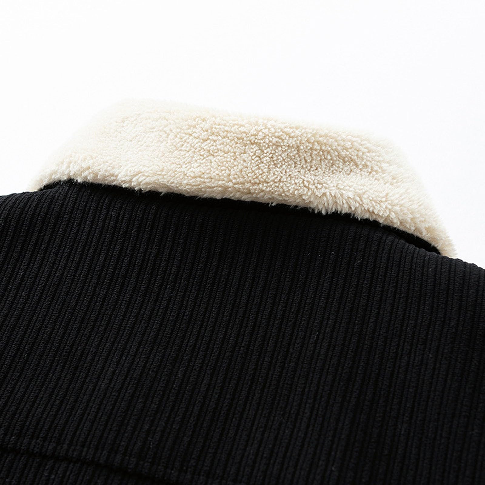 Generisch Chaqueta de pana para hombre, de forro polar, chaqueta de béisbol