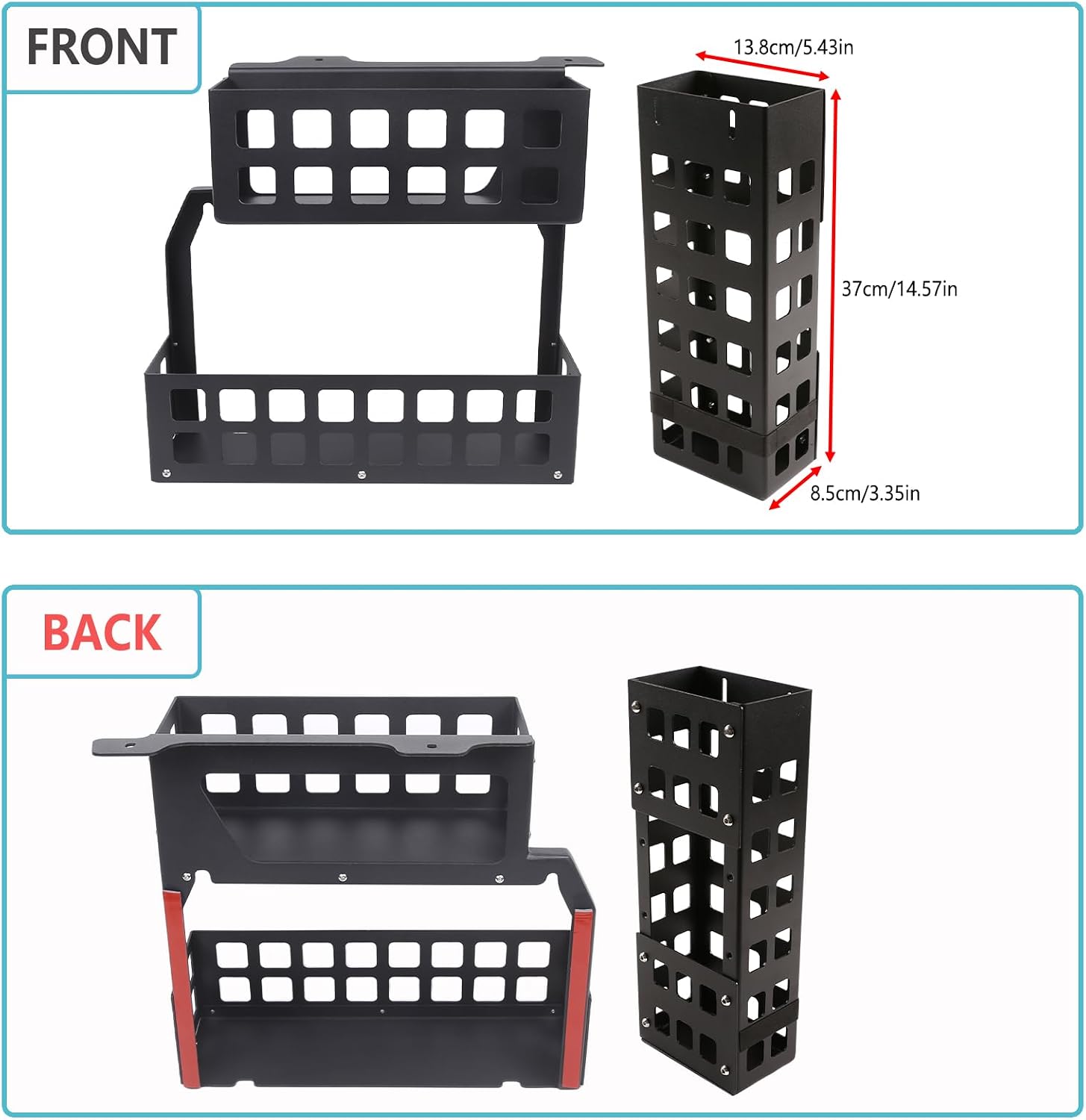 Aunginsy Rear Trunk Left+Right Side Storage Basket Set Compatible with Land Rover Defender 110 2020-2026, Trunk Organizer Storage Box Modular Luggage Shelf Carrier Rack Holder Expansion Accessories