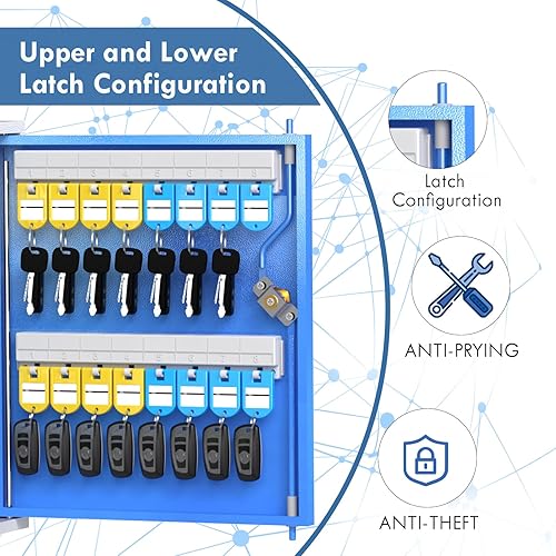 Miniatura 4 de DiDiHere Caja de 32 cerraduras de llaves, organizador de gabinete de llaves, soporte de pared para guardar llaves, hotel, llaves de coche y casa,