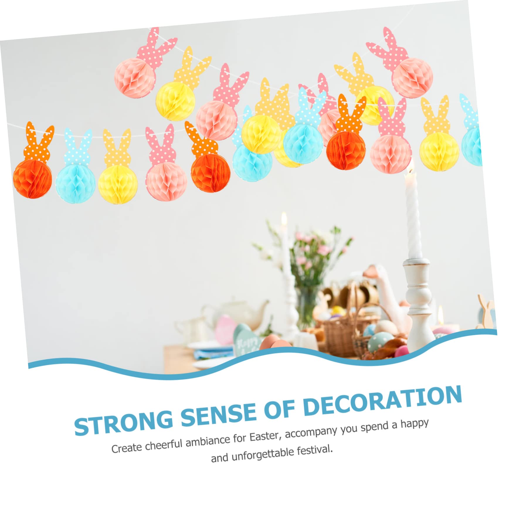 Cabilock 5kawałki Easter Hanging Flag Dekoracyjna Wstęga Tematyczna Wielkanoc Zawieszana Flaga z Motywem Królika Idealna Do Udekorowania Domu i Organizacji Imprez Wielkanocnych