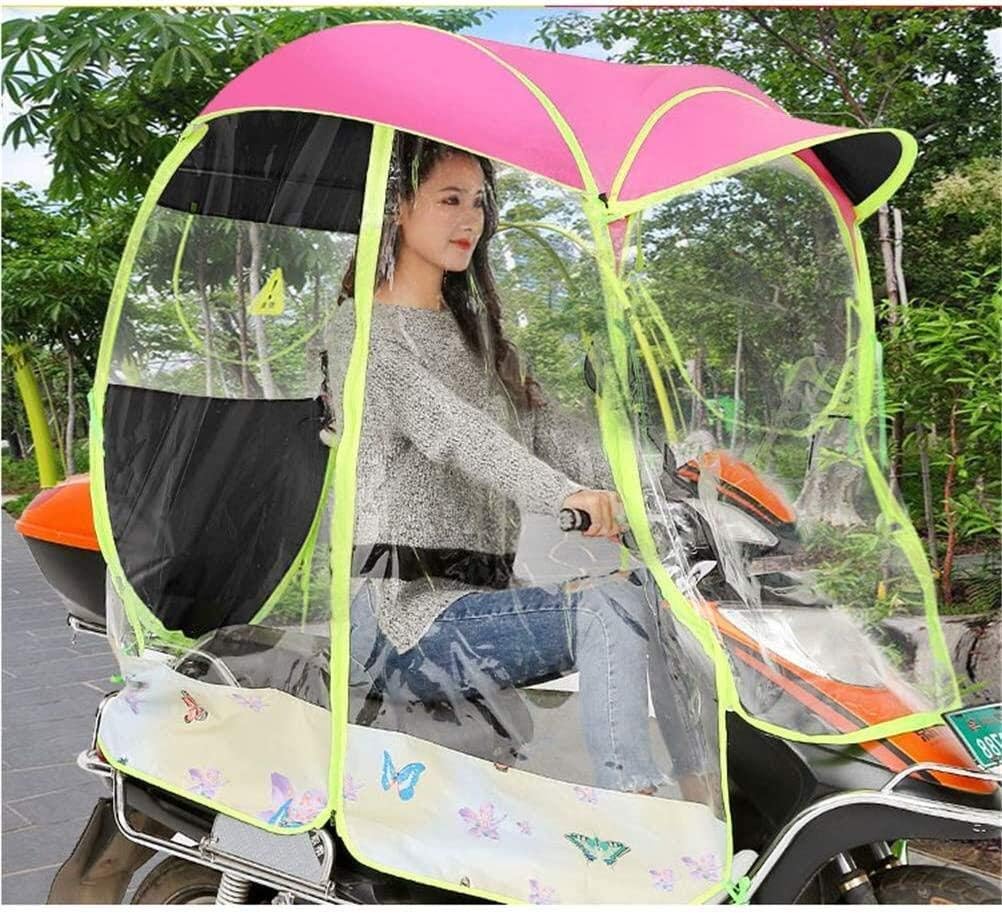 Fully Enclosed Electric Motorcycle Umbrella Canopy Awning,Universal Motor Scooter Umbrella Mobility Sun Shade Rain Cover, UV Resistant Protection,T2,B