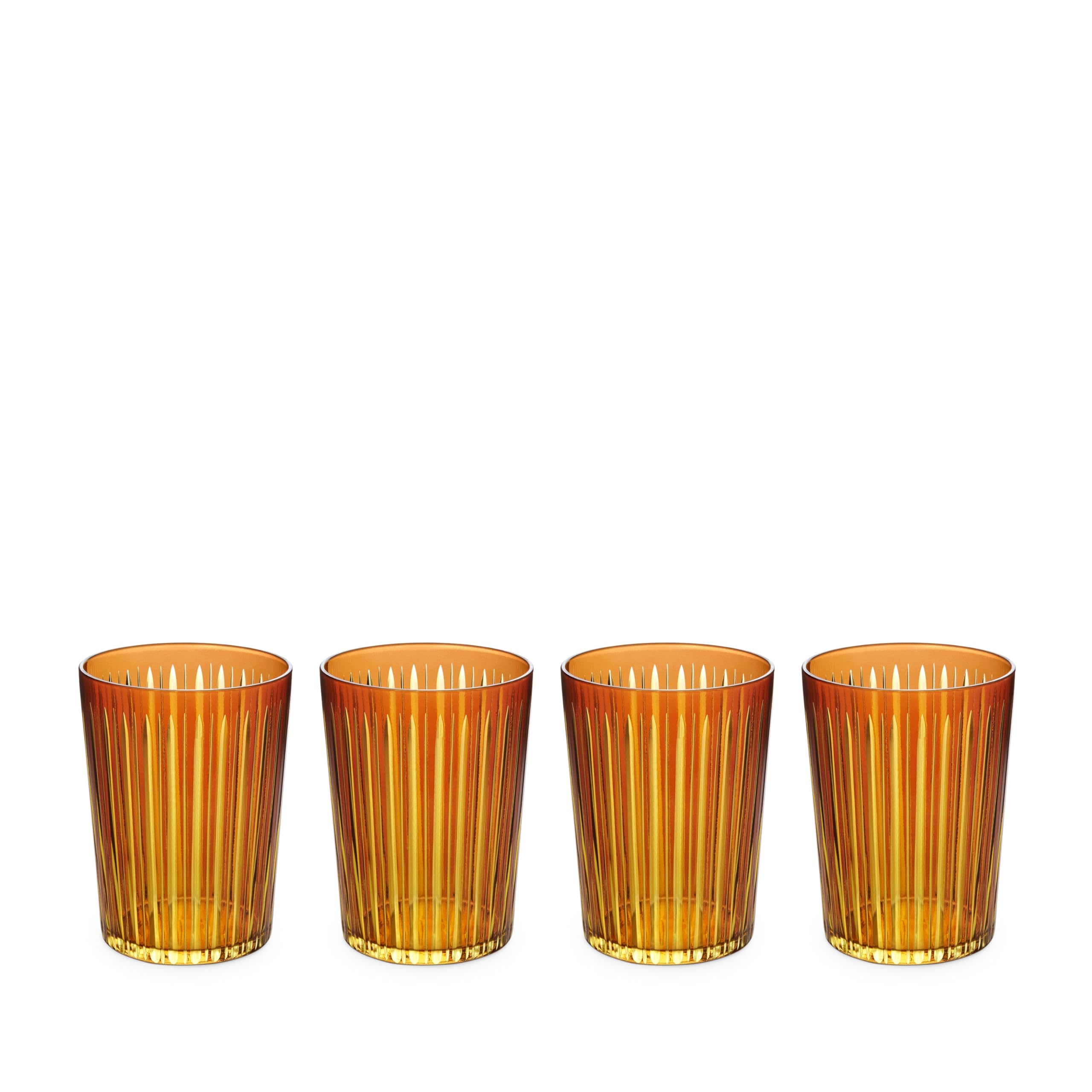 L-Objet Prism Highball Glasses - Amber Set of 4