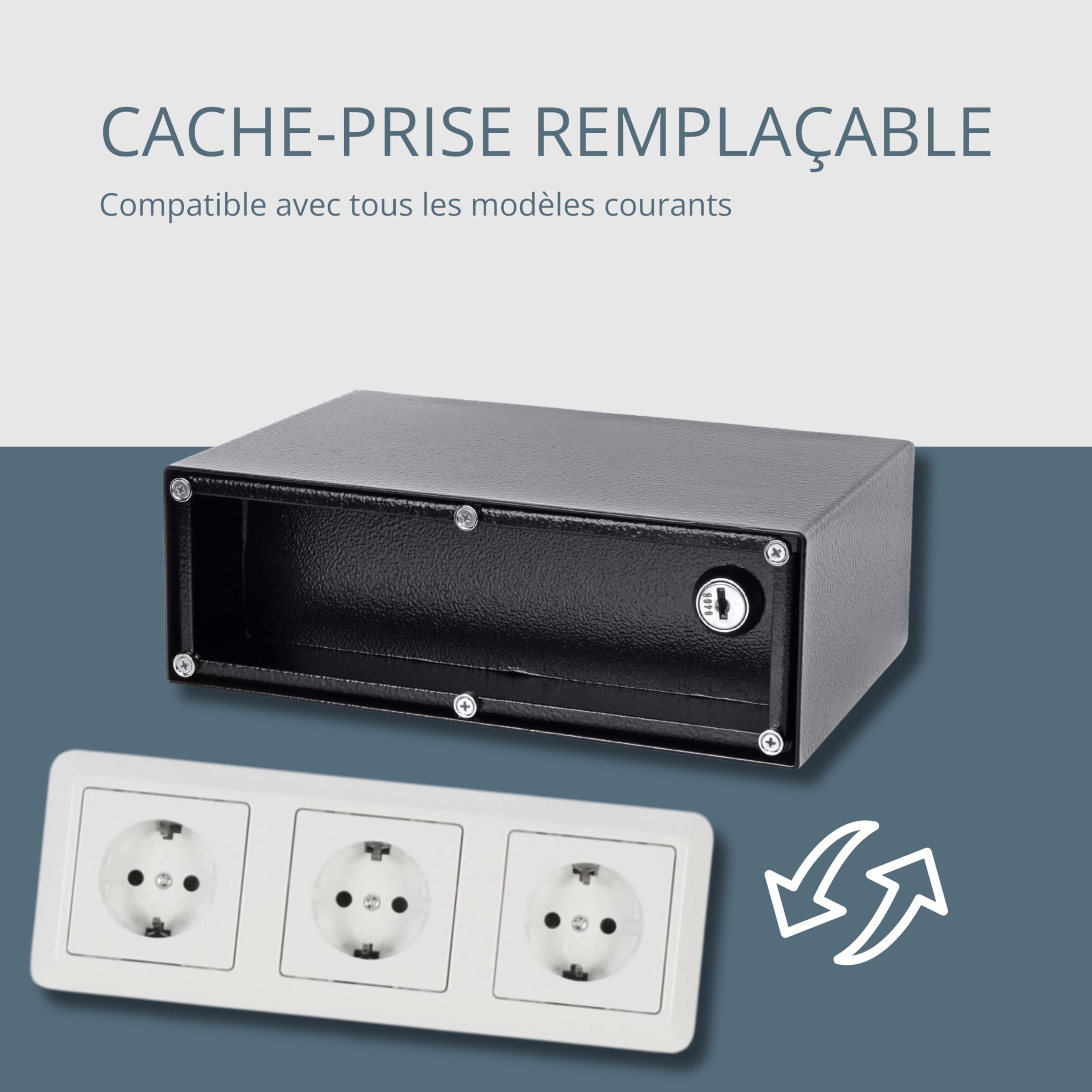 Coffre multiprise | Ouverture magnétique et serrure spéciale | Coffre mural pour rangement invisible | Compartiment secret pour l'argent, les