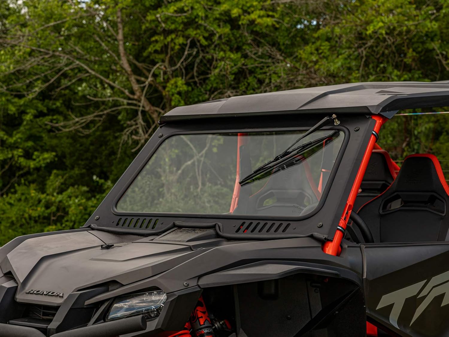 SuperATV Vented Front Glass Windshield for 2019+ Honda Talon 1000X / 1000R / 2020+ Honda Talon 1000X-4 | DOT Approved | Light Tint | Manual Wiper Included | Easy Install | USA Made