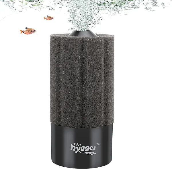 hygger Aquarium Sponge Filter 20-55 Gallon Fish Tank Filter for Breeding Fry Shrimp Snails Betta Air-Powered Filter with Reusable Biochemical Ball Spare Sponge Foam Filter