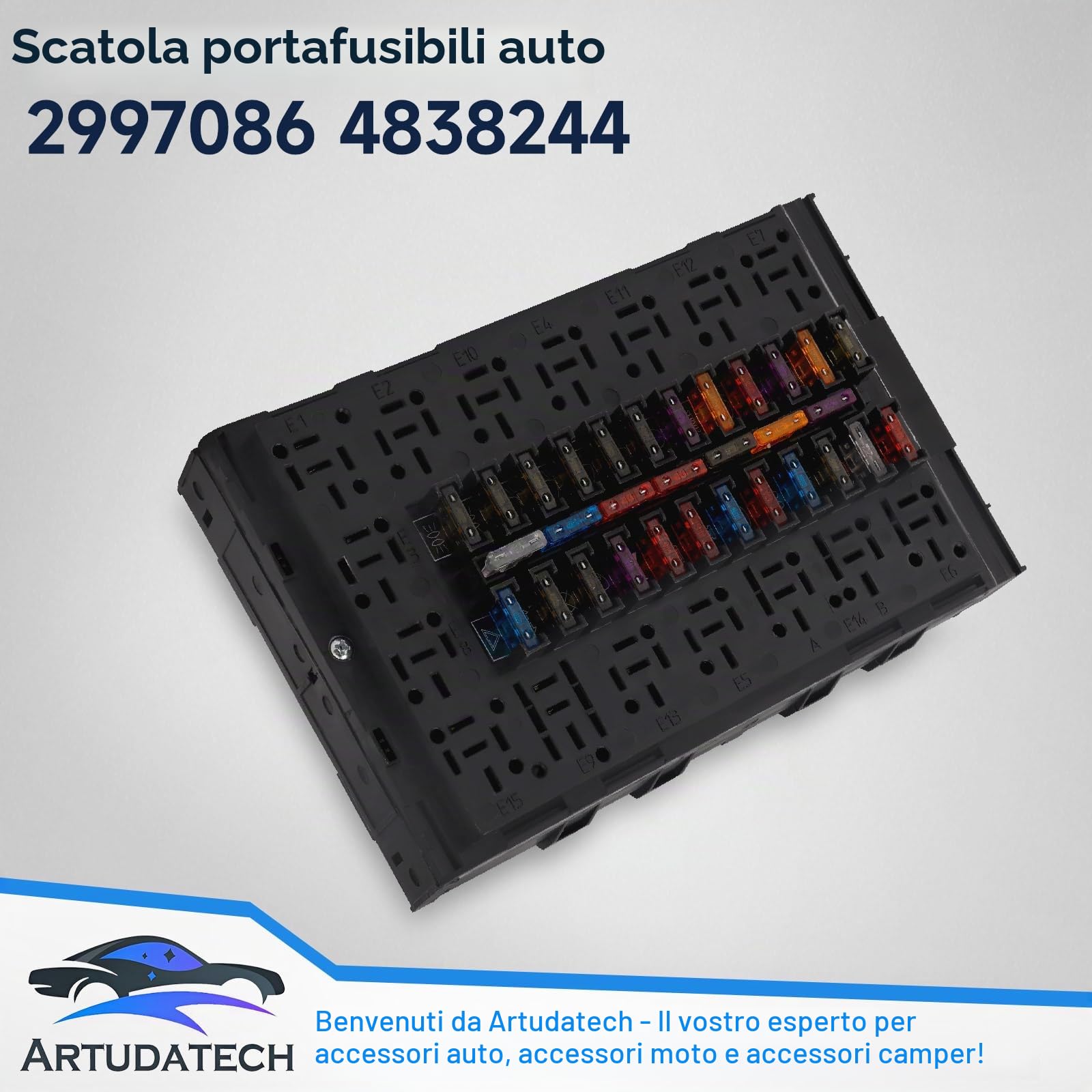 Portafusibili 2997086 Originalteil Fusibili piatti 4838244 per Iveco Daily II III 1989-2006 Scatola dei fusibili 112 PINS Auto Blocco fusibili box