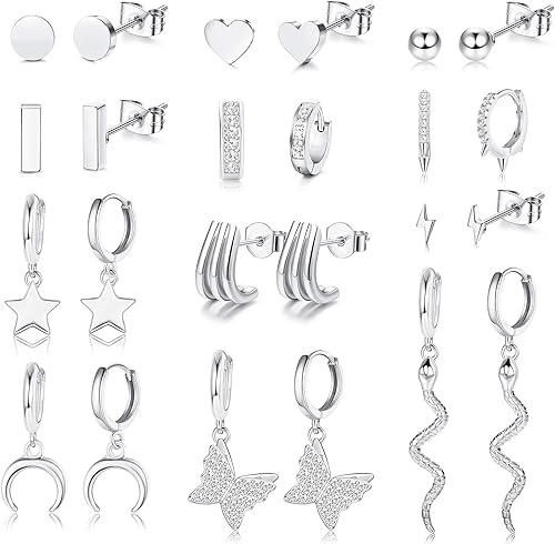 Kakonia 12 Pares De Pendientes De Aro Colgantes Pendientes De Aro Para Mujer Pen