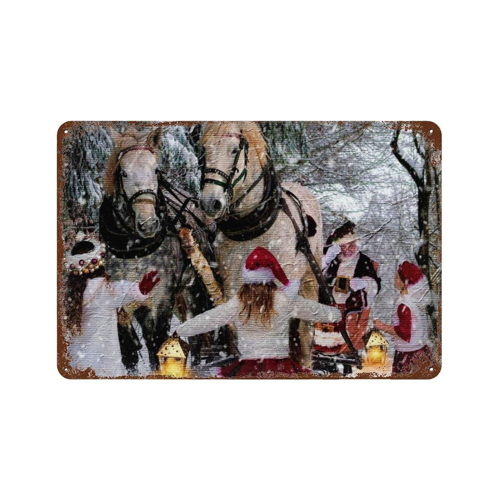 xiaoxiaoshen Vintage Santa Claus Antique Christmas Art Wall Decor Art Metal Tin Poster Modern Home Decor Art Home Bar Shop Decorations Vintage Sign 20x30cm