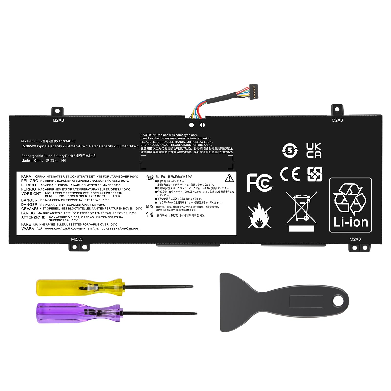 ASUNCELL 15.36V/45Wh L18C4PF3 Batteria del computer portatile per Lenovo Ideapad C340-14API C340-14IML C340-14IWL S540-14API S540-14IML S540-14IML Touch, L18C4PF3 L18M4PF4 L18M4PF3 L18C4PF4