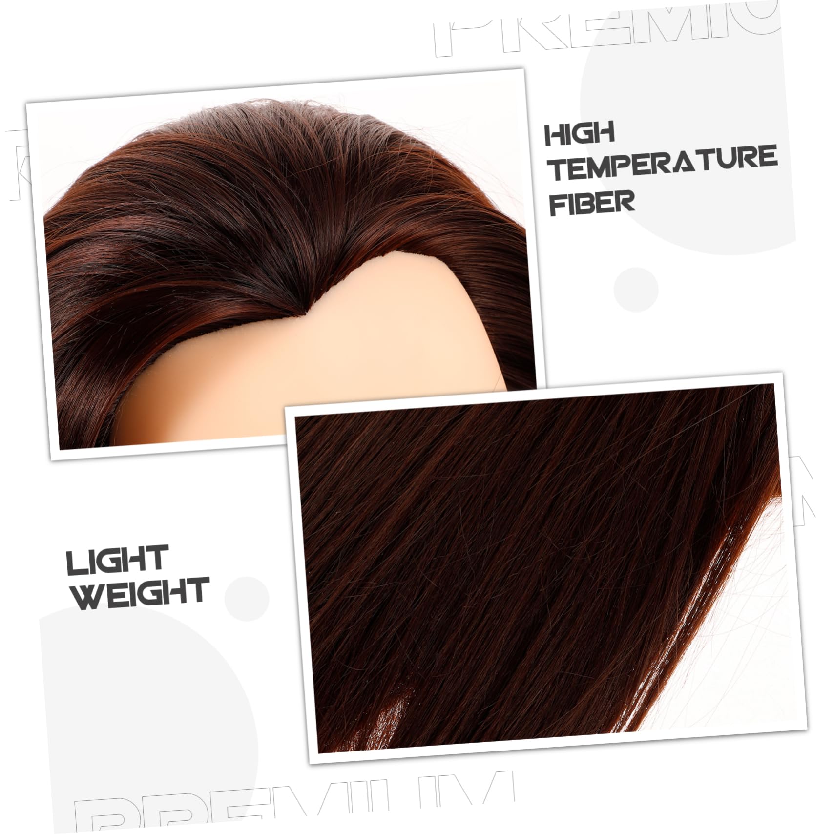FRCOLOR Übungskopf Echthaar 60cm für Friseure Mannequinkopf zum Flechten und Stylen Leicht Robust für Salon und Zuhause