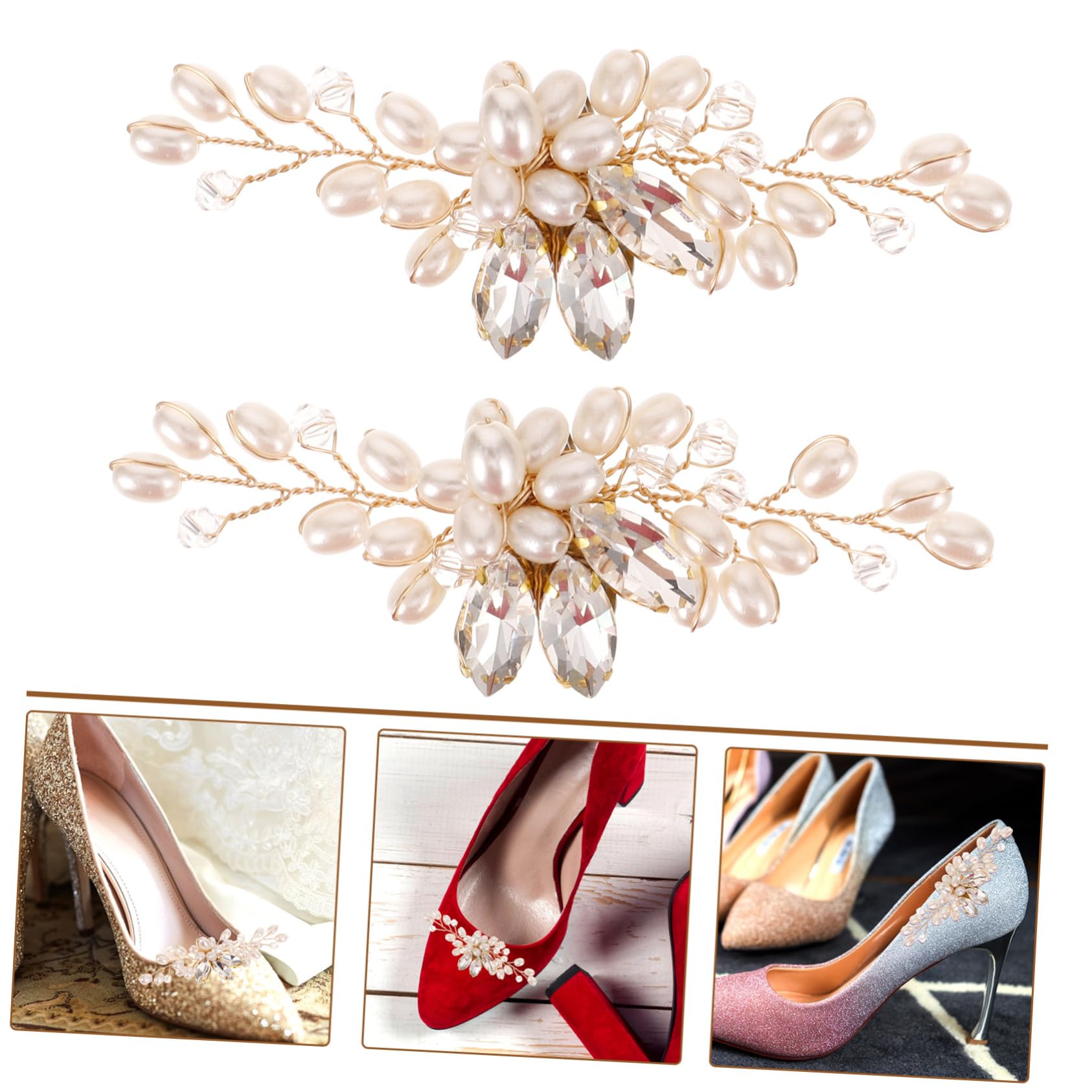 PACKOVE Fibbia per scarpe con strass perlati clip per scarpe clip decorazioni matrimonio Decorazioni per matrimoni fibbia delle arredamento delle