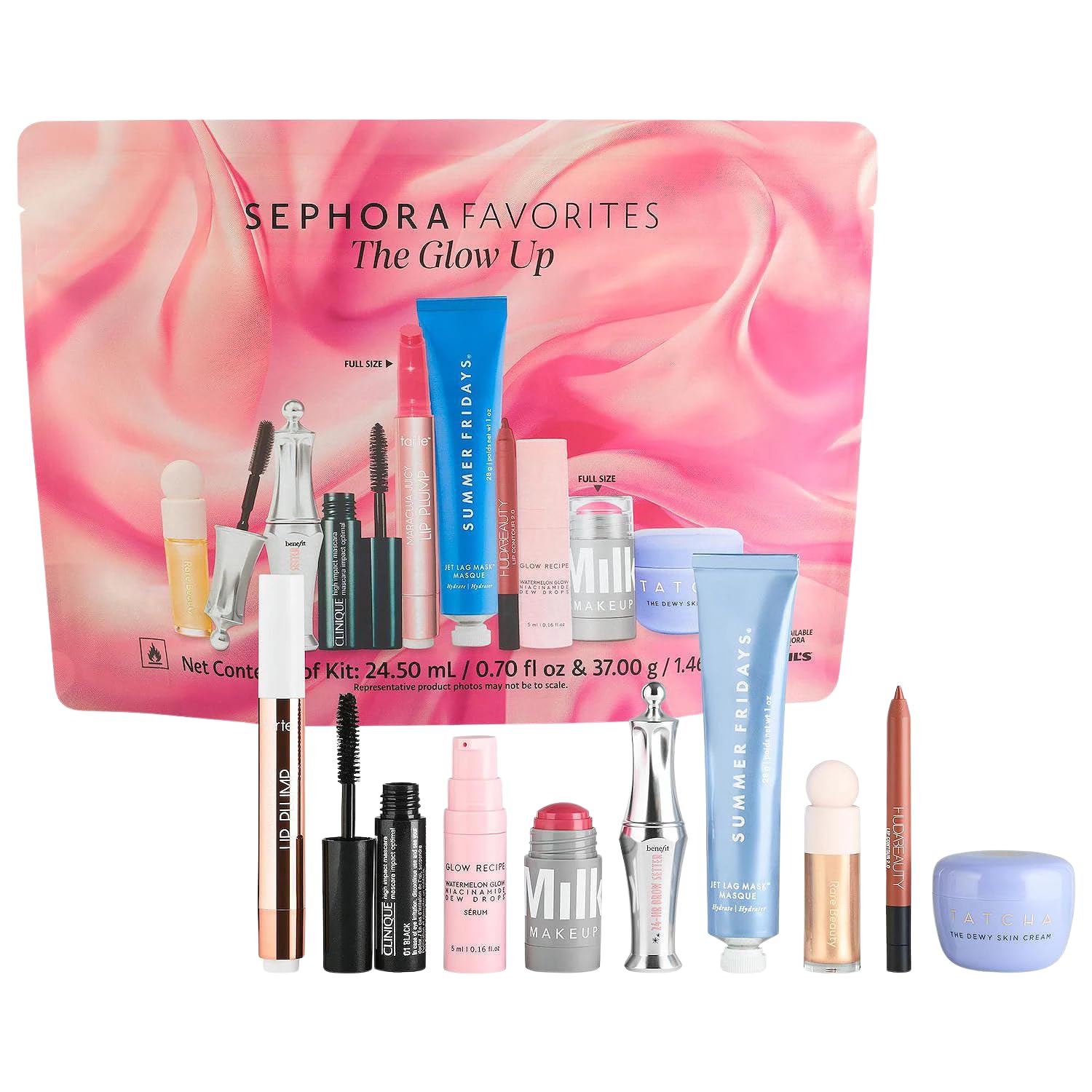 Sephora Favorites Glow Up Makeup & Skincare Gift Set with Mascara face mask lip liner gloss blush moistuirzer