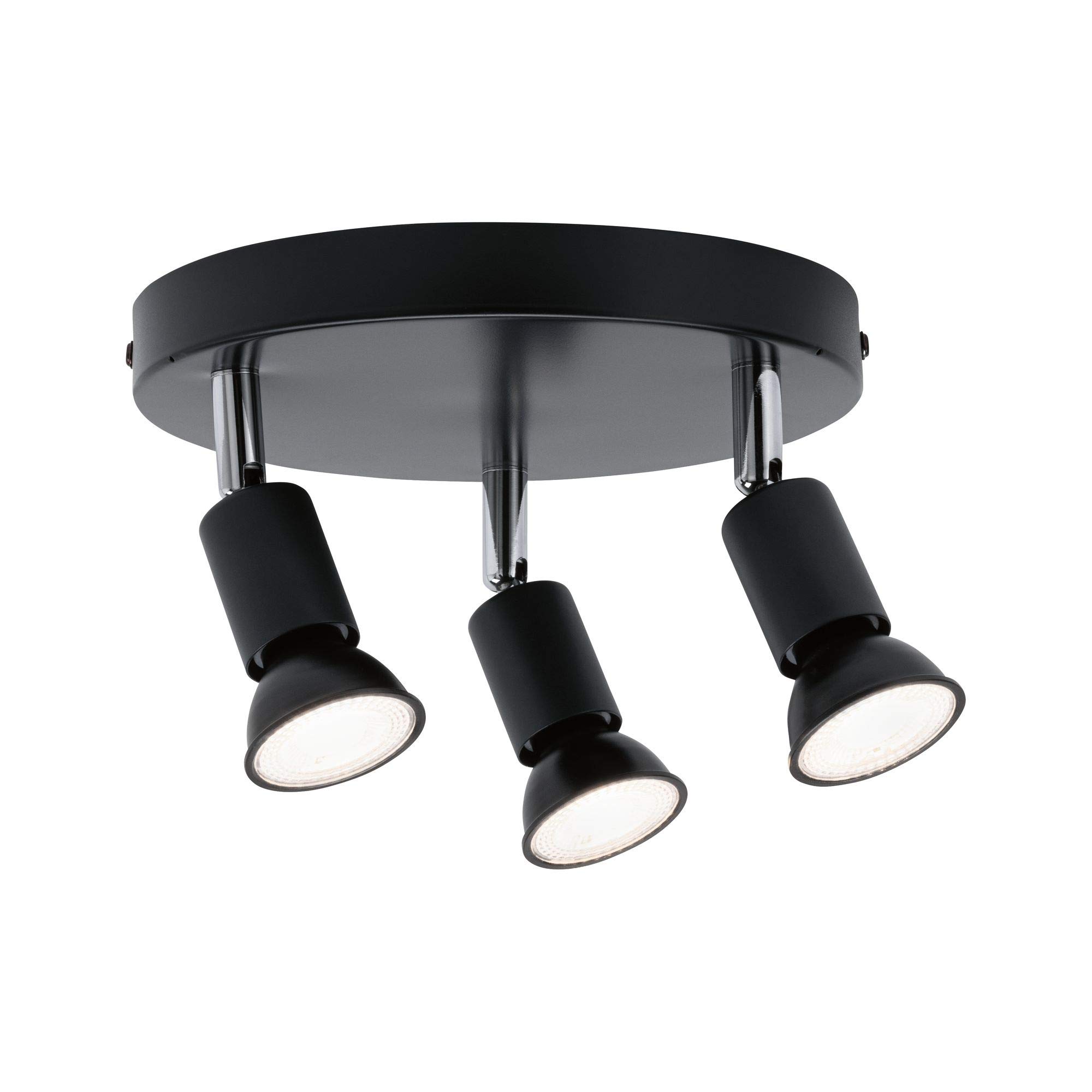 Paulmann 66752 Spotlight Carolina 3-flammig IP44 max. 3x10 Watt dimmbar Deckenstrahler Anthrazit, Chrom Metall Deckenspot GU10 ohne Leuchtmittel