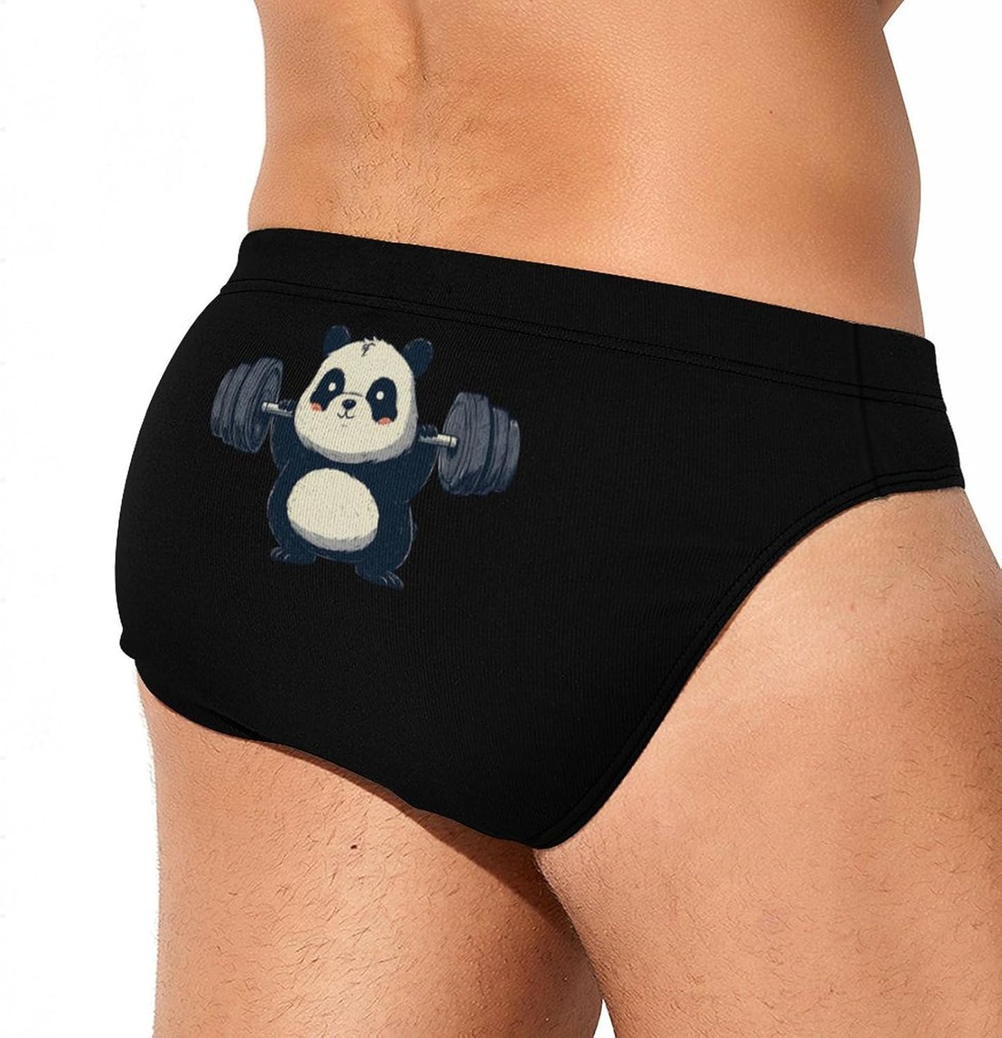 Weightlifting Panda Men's Swimsuit Brief Sexy Bikini Briefs Retro Printed Swimwear Quick Dry Swimming Trunks 3X-Large