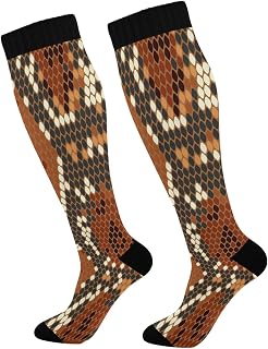874 Crew Athletic Socks Snake Skin Stock Texture Crew Socks Funny Running Socks Casual Walking Socks For Running Travel Sports 40cm