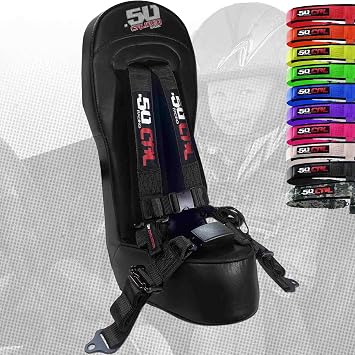 Bump Seat + Black 4 Point Harness with Push Button Release, Compatiable with Polaris RZR, XP1000, XP Turbo, UTV, Off Road [5048A5 CB 6030]