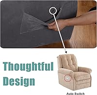 Vista 4 de Turquoize Fundas de terciopelo para sillas reclinables con bolsillo, fundas elásticas para sillas reclinables, 1 pieza de terciopelo para muebles