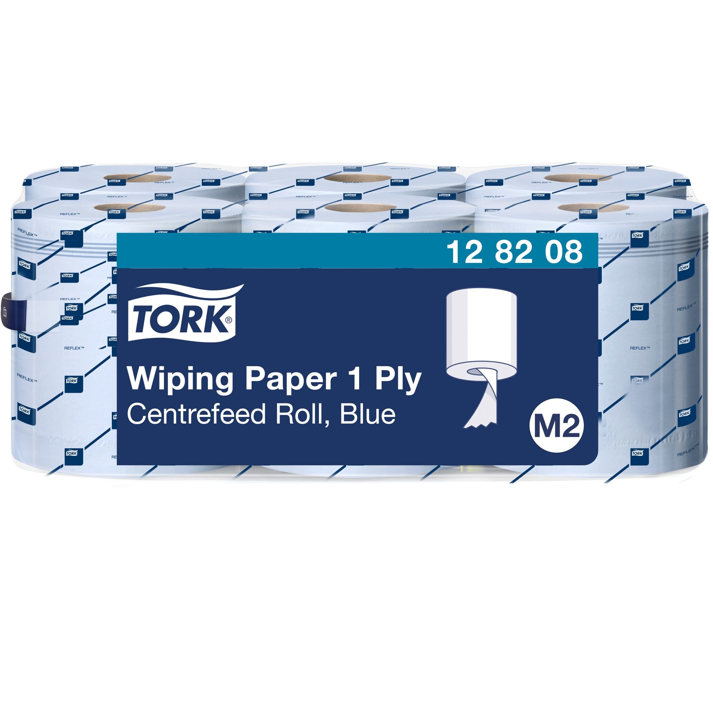 Tork 128208 Papier d’essuyage Advanced - Bleu - 1 pli - lot de 6 rouleaux - 6 x 320 m