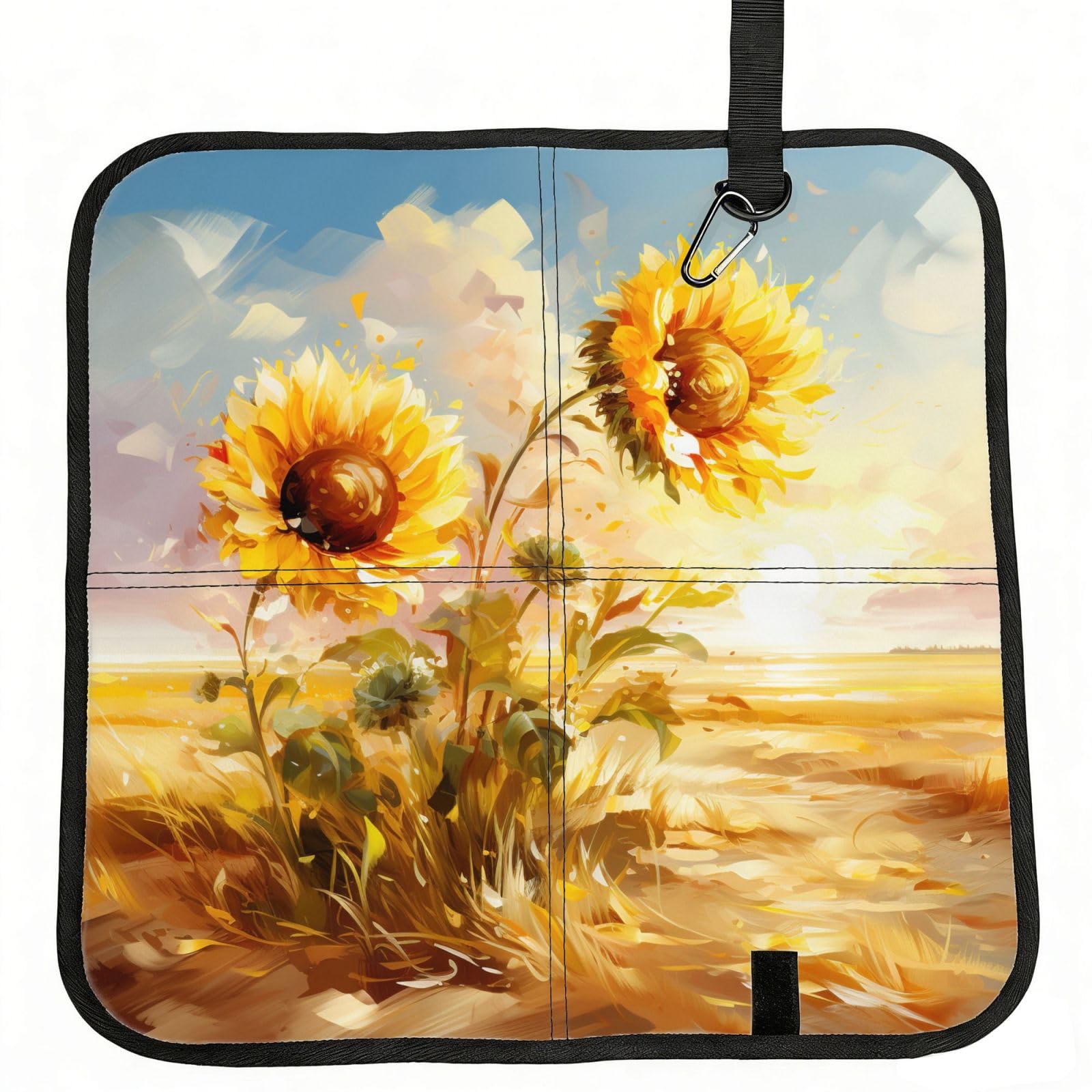 YGLHBDPBF Blooming Sunflower Print Camping seat cushion,Foldable Sitting Pads,Save Backpack Space for Hiking