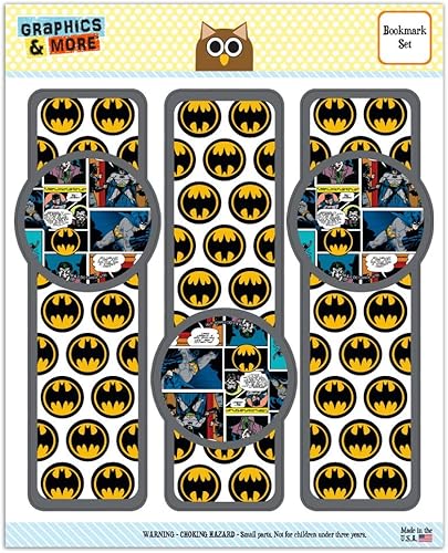Batman Comic Pattern - Juego de 3 marcadores laminados brillantes