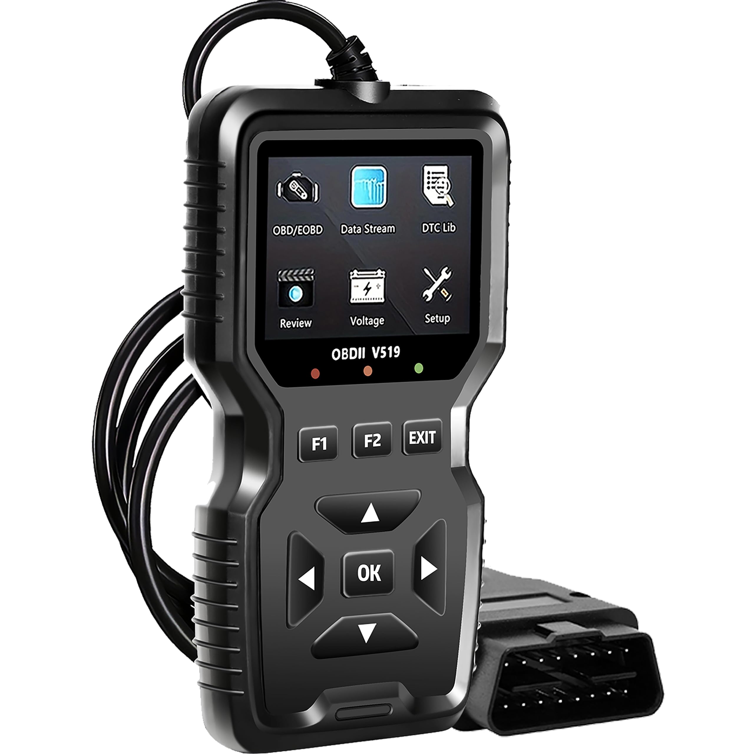 OBD2 Scanner Diagnostic Tool for Car and Truck - Car Engine Code Reader, Full OBD2 Features, Reset, Modes 6 &amp; 8, O2 Sensor, 1996+ OBDII/EOBD Vehicles Compatible