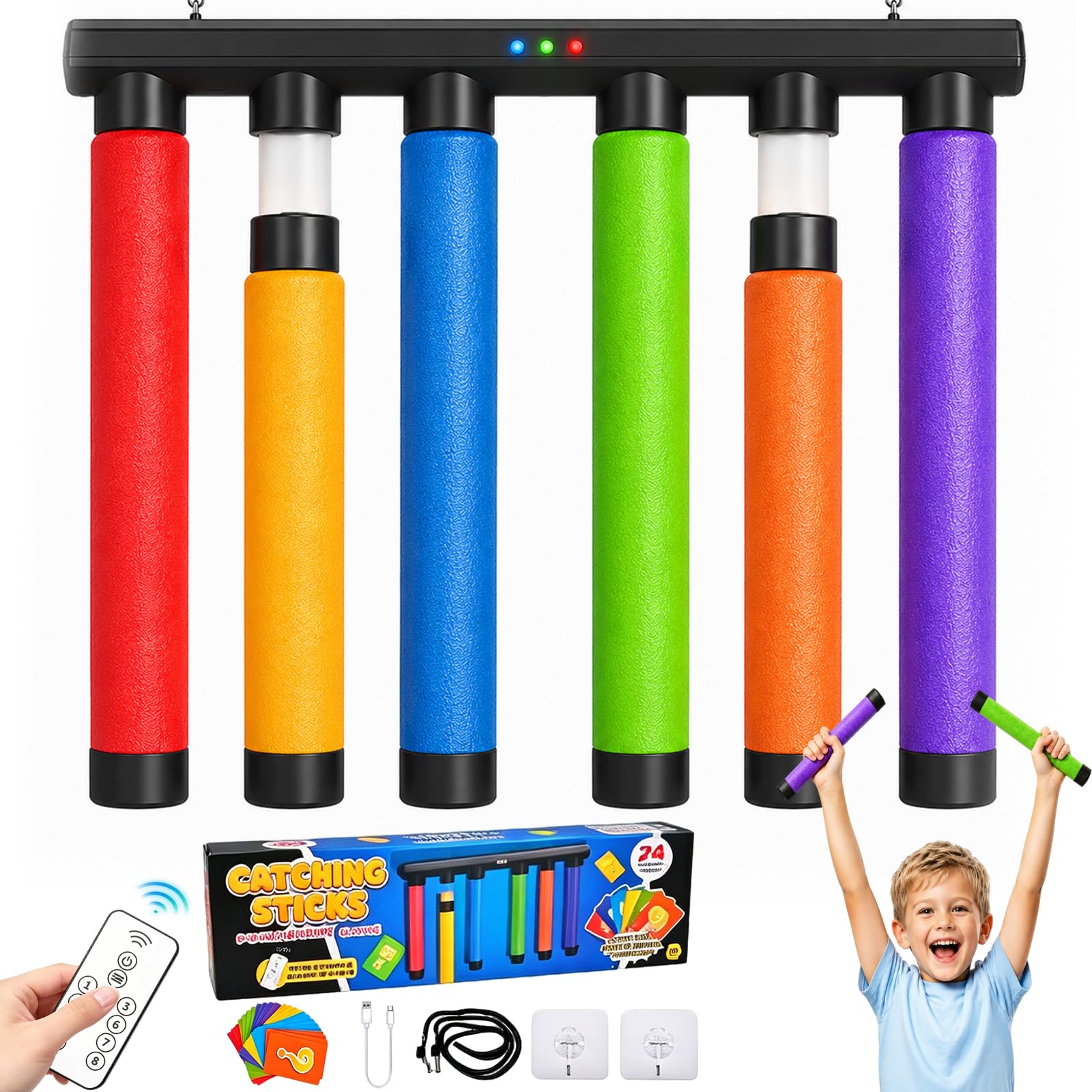 Catching Sticks Travel Garden Games, Drop Sticks Reaction Game, Hand Speed Challenge Games, Stick Drop Reaction Christmas Gifts for Kids & Adults Family.