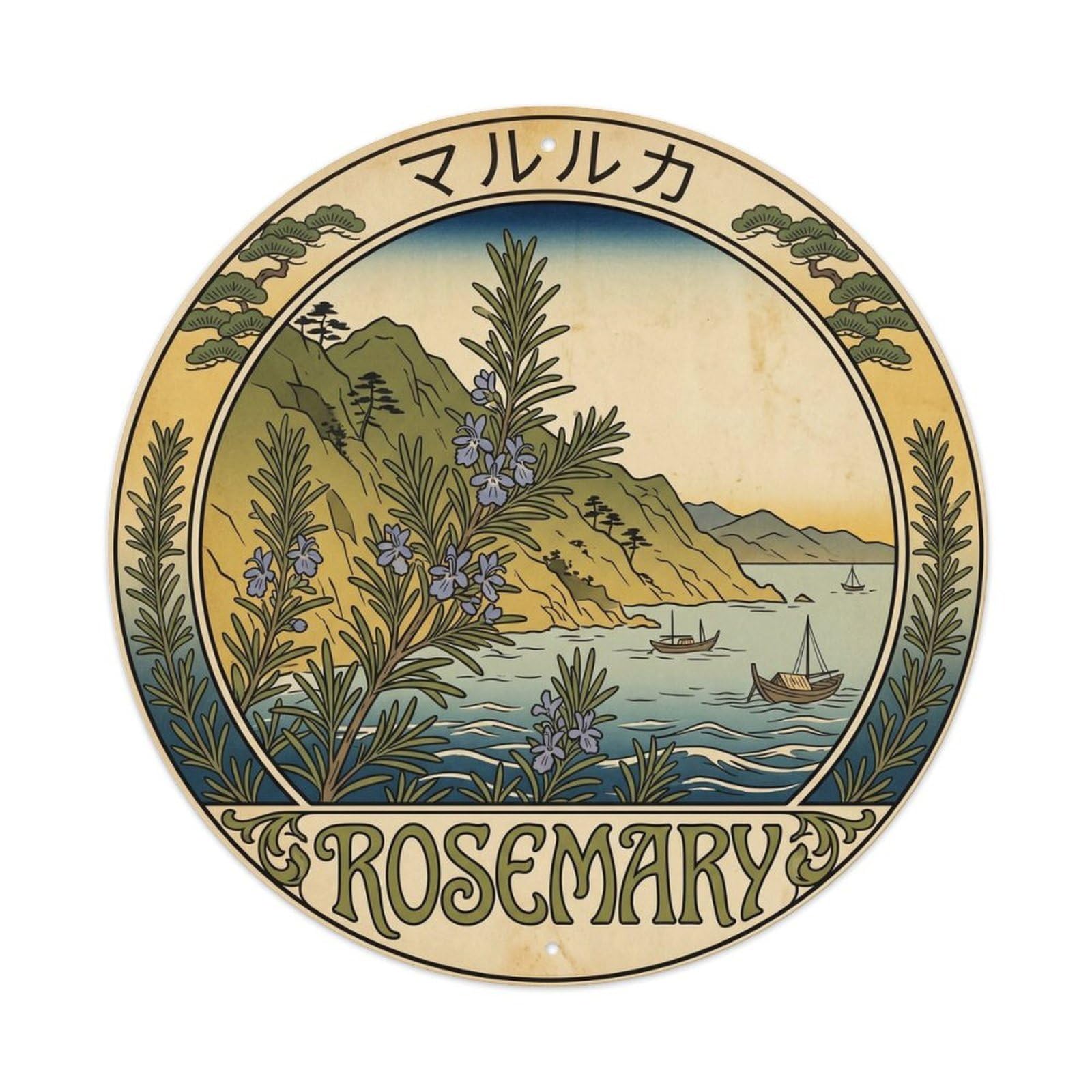 Mallorca Rosemary Travel Harbor Landmark Balearic Metal Tin Sign