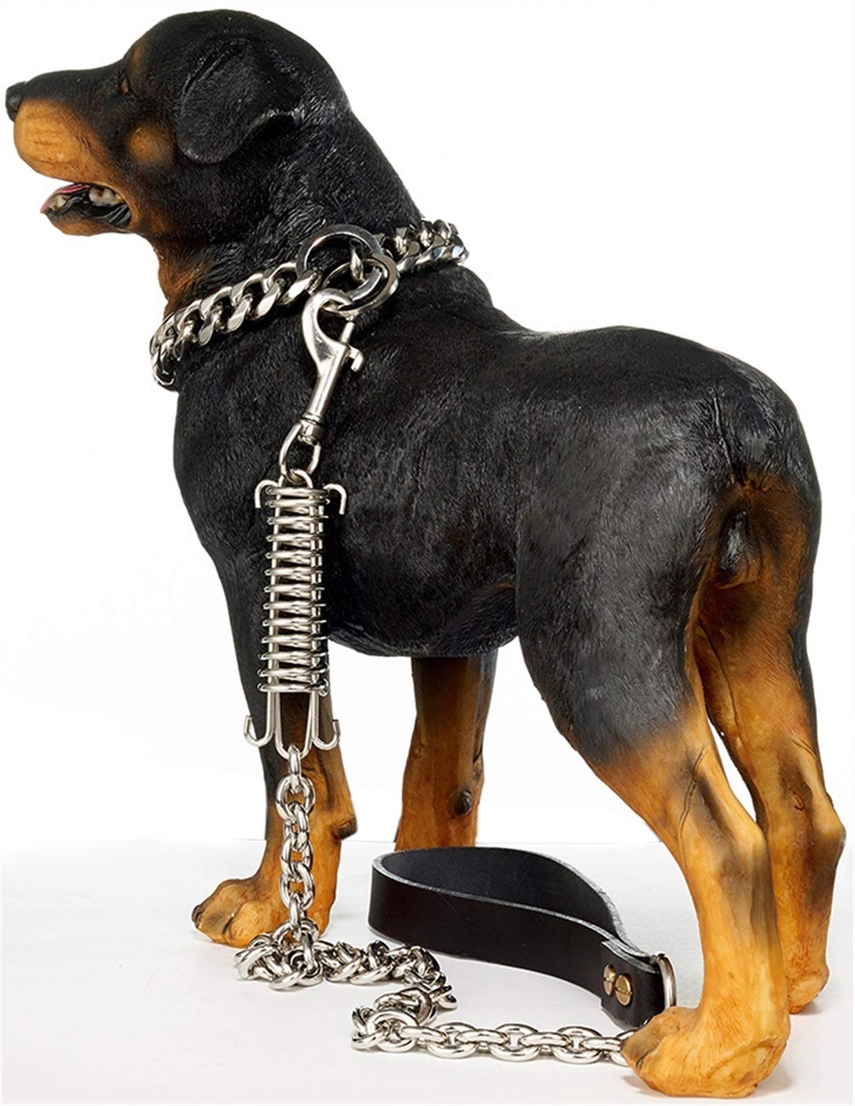 Guinzaglio per Cani in Corda da 15mm con Ammortizzatore a Molla in Acciaio Inossidabile All'aperto, Guinzaglio Durevole per Cani di Taglia Media e Grande (Color : Silver, Size : 100cm)