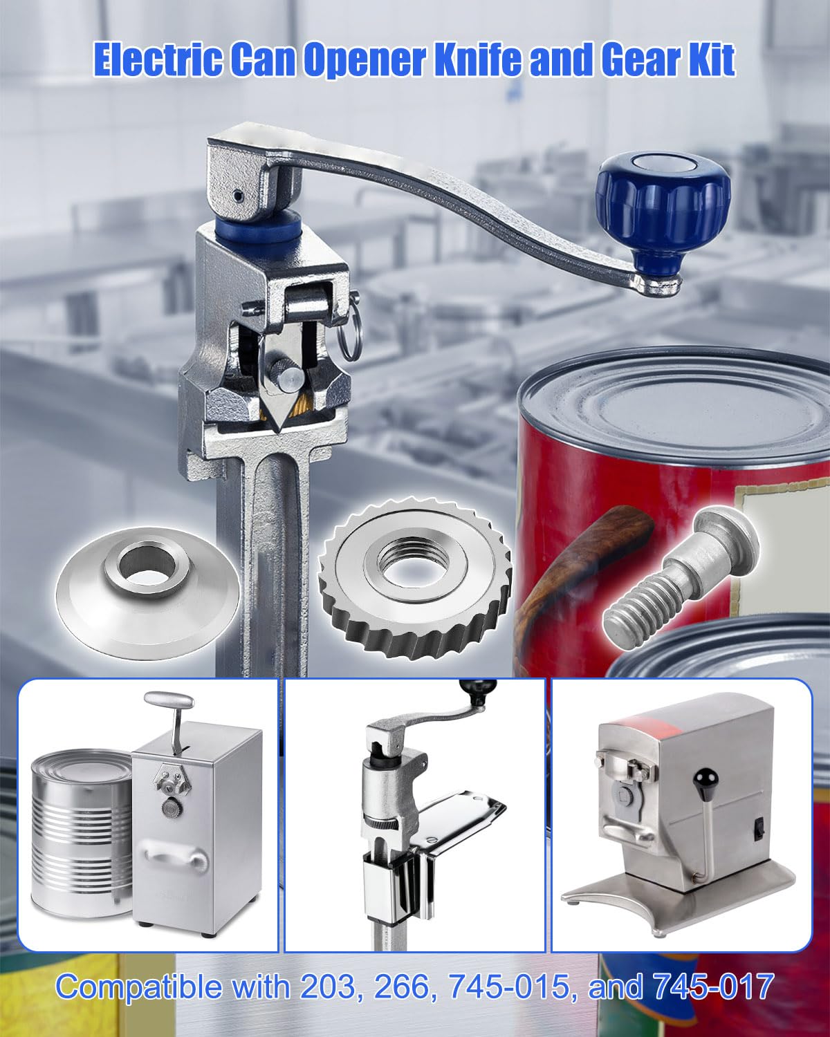 Knife Gear Kits Compatible with Edlund 203 266 Electric Can Openers Knife and Gear Kit Replacement