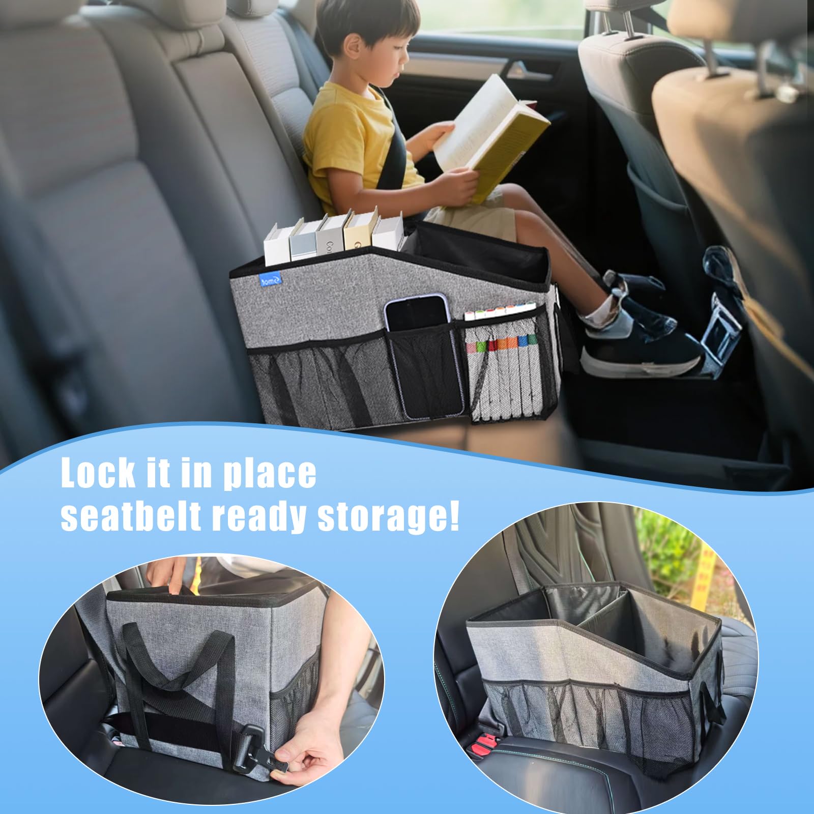 Organizador Para Asiento De Coche - Bolsa Plegable Impermeable, Con Correas Ajustables, Ideal Para Niños Y Juguetes