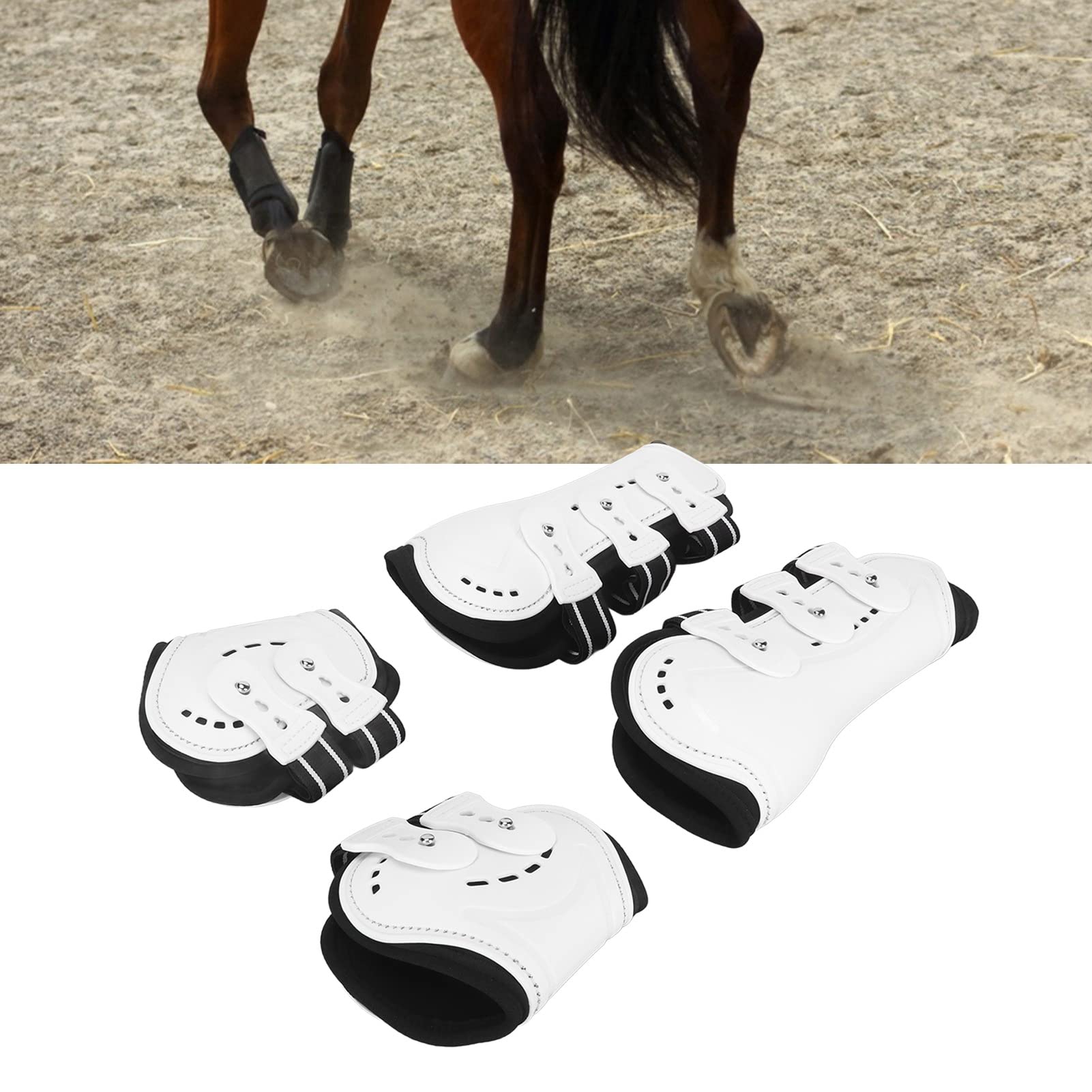 Stivali con Stecca per, Stivali da Cavallo con Gamba con Tendine da Salto Anteriore Aperto con Mosca per per Equitazione Competizione di Salto Ammortizzante