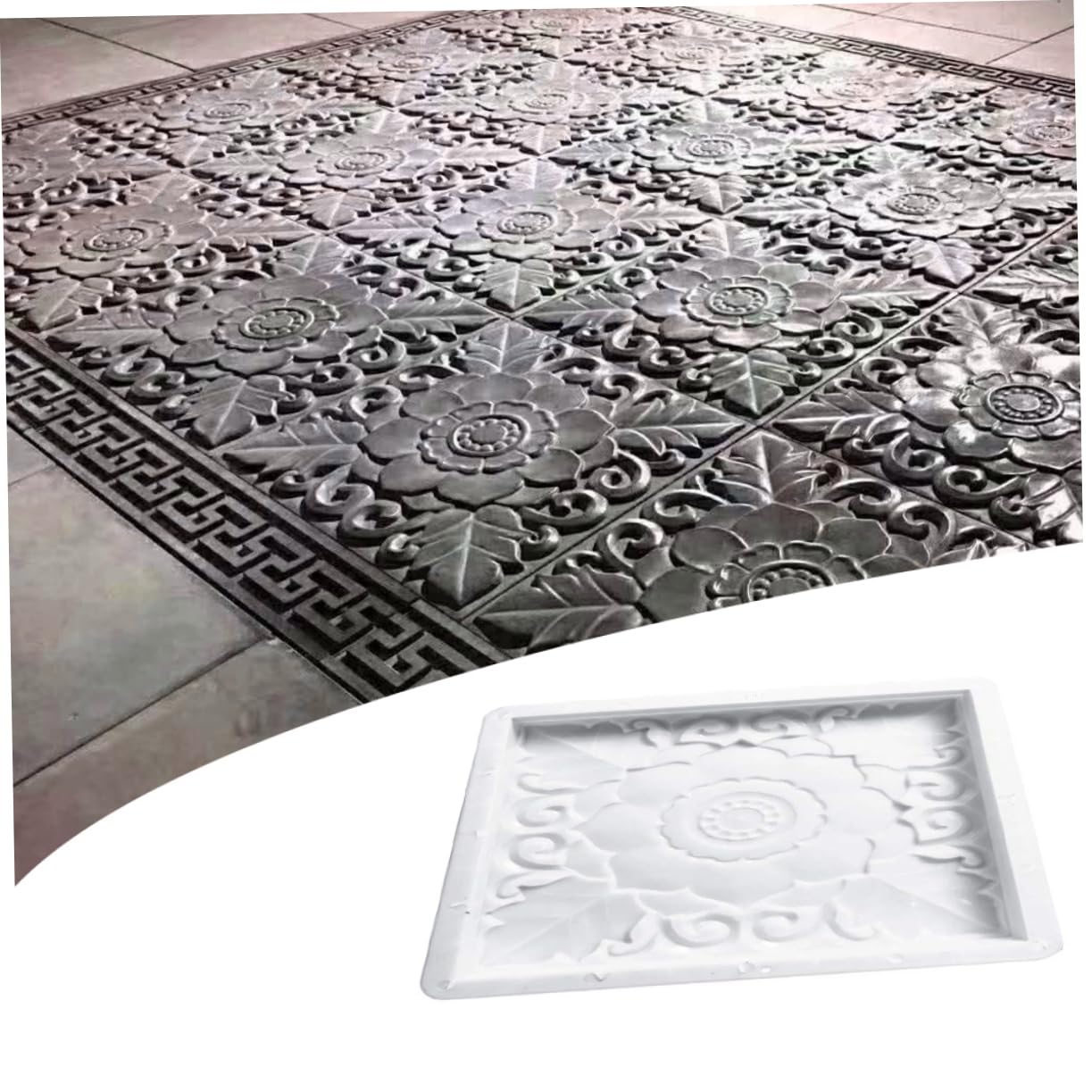 Stampo a pavimentazione quadrata, stampo in cemento da giardino da giardino 40x40 cm, stampi per pavimentazione in pietra a trampolino di mattoni, produttore del percorso del tono per pavimentazione