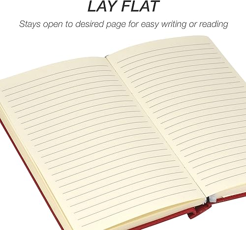 Miniatura 6 de Samsill Cuaderno de escritura de tamaño clásico, tapa dura, 5.25 x 8.25 pulgadas, 120 hojas a rayas (240 páginas), color rojo