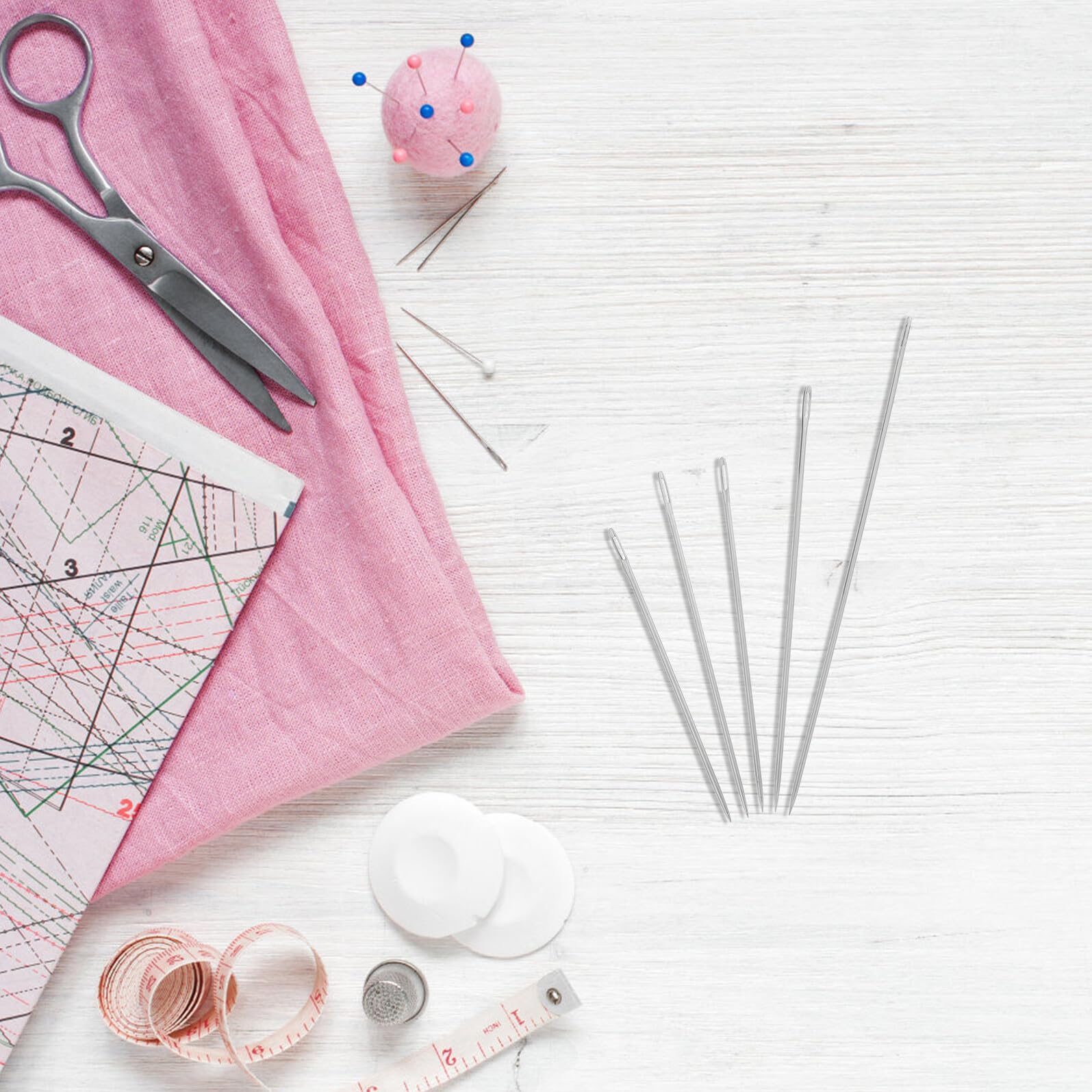Gadpiparty Agujas de Coser a Mano de Acero Duradero 150 Piezas Ojo Grande, para Acolchado, Bordado y Fabricación de Muñecas