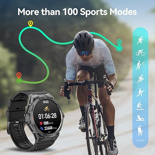 Miniatura 5 de KACLUT Reloj inteligente, reloj inteligente AMOLED de 1.43 pulgadas para teléfonos Android con llamada Bluetooth (respuestallamadas de marcado),