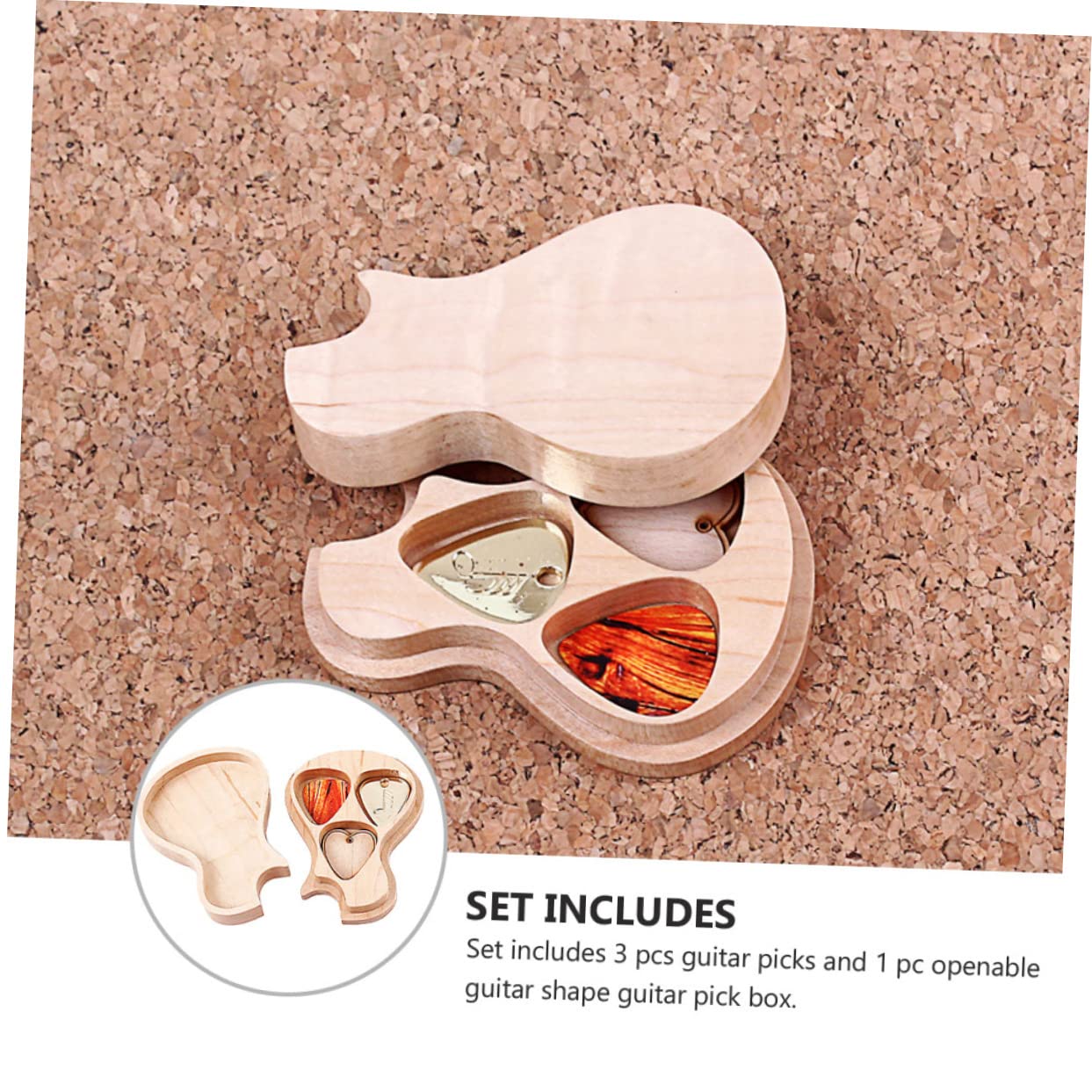 ifundom Scatola Per Plettri Per Chitarra in Legno Fatta Mano Accessorio Per Chitarra Plettri Per Design Forma Di Per Riporre e Trasportare i